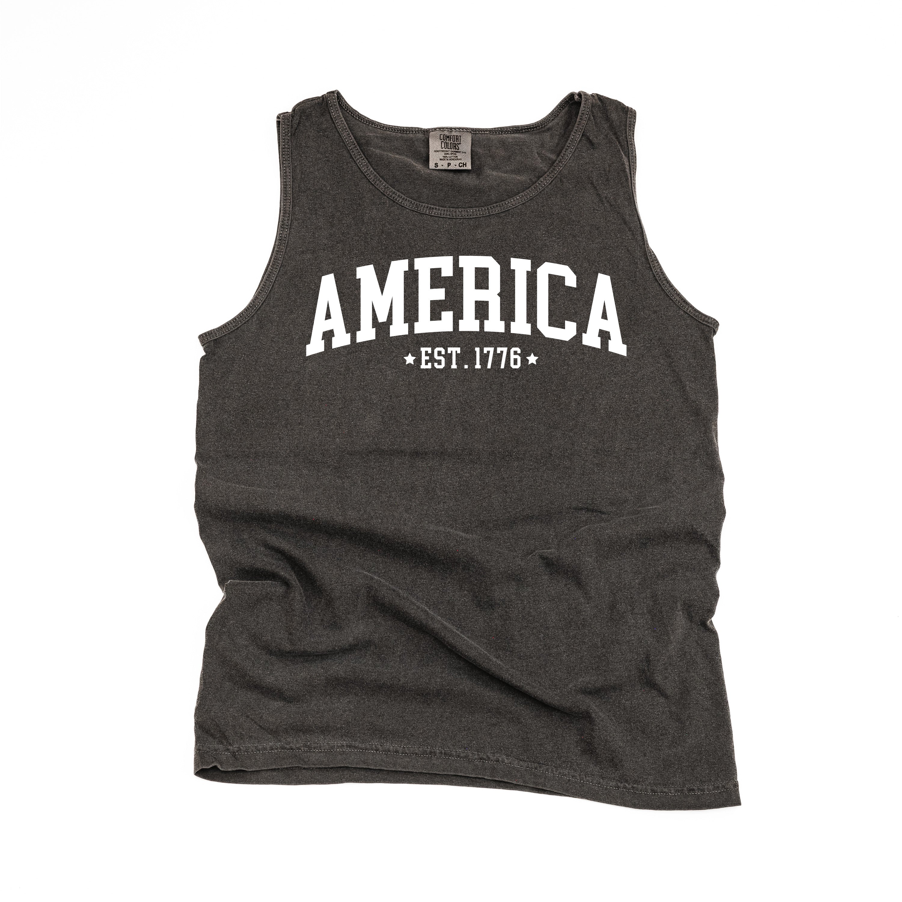 America Est. 1776 - Comfort Colors TANK Little Mama Shirt Shop LLC