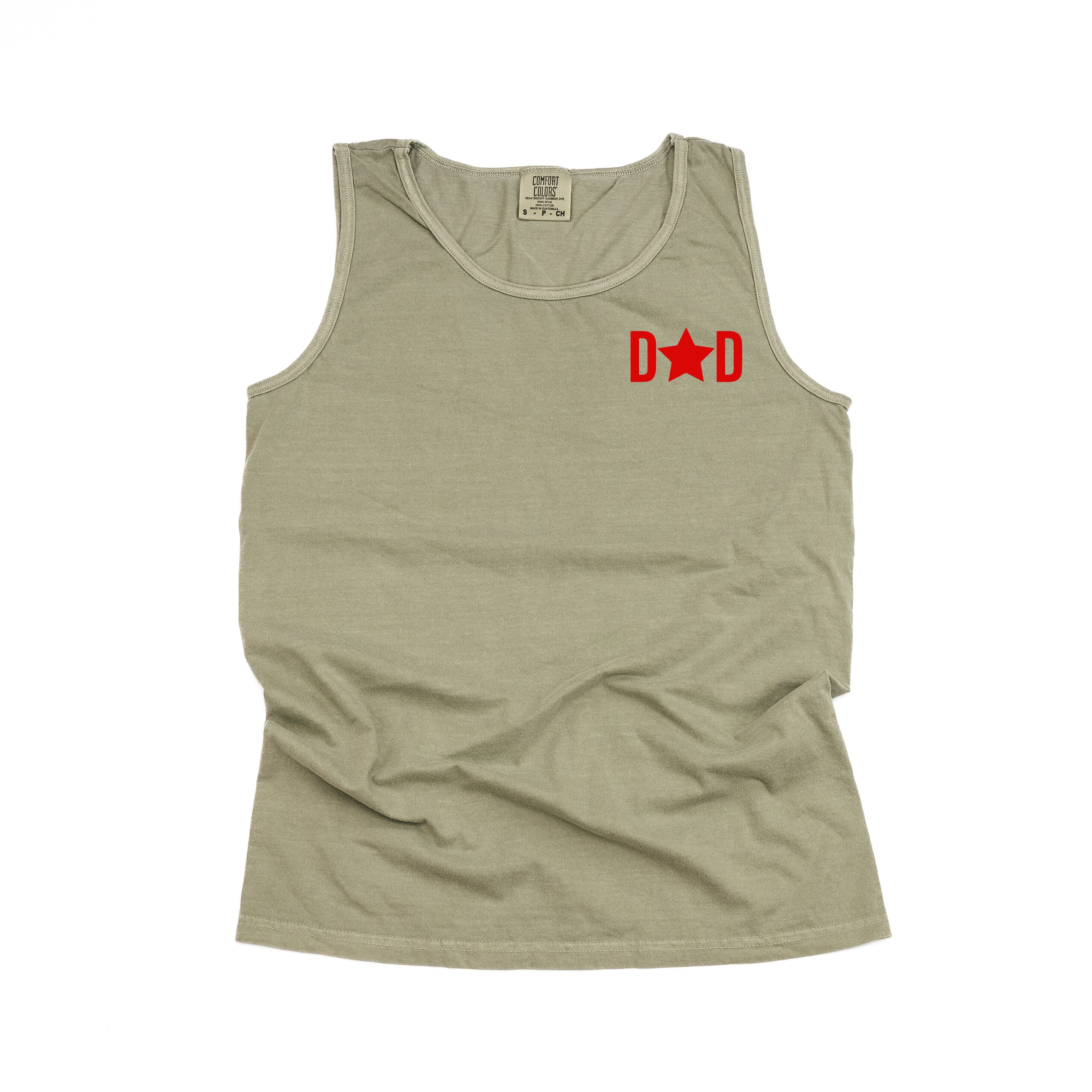 Dad - Star (pocket) - Comfort Colors TANK Little Mama Shirt Shop LLC