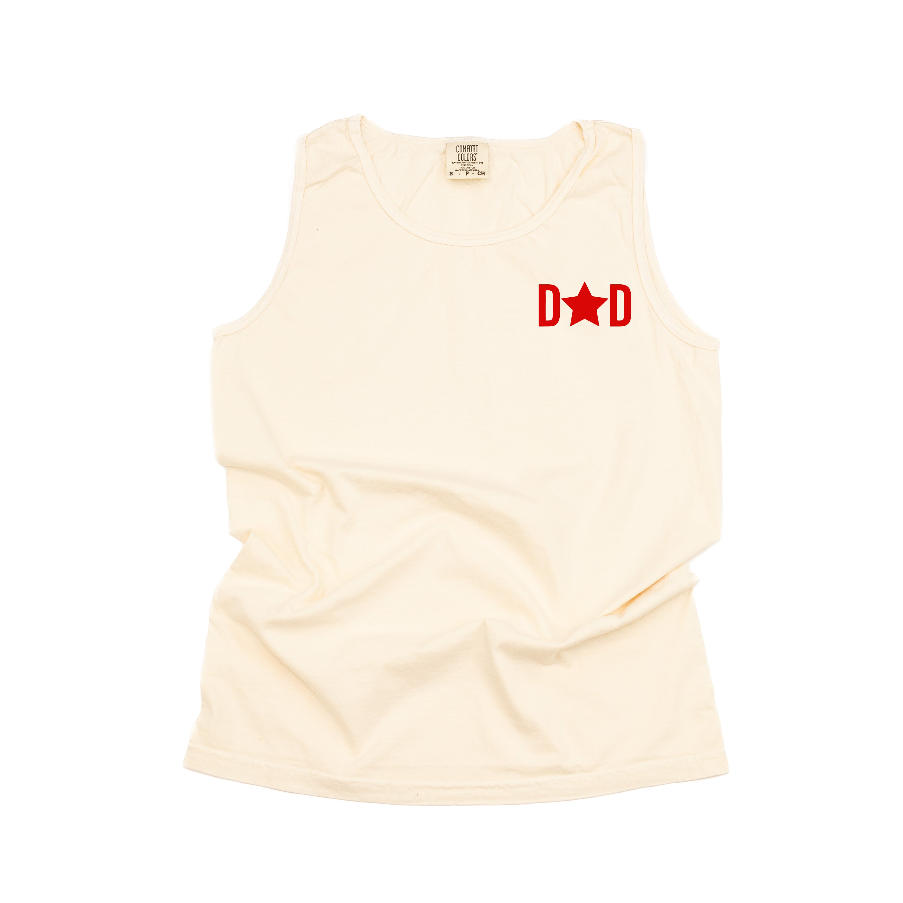 Dad - Star (pocket) - Comfort Colors TANK Little Mama Shirt Shop LLC