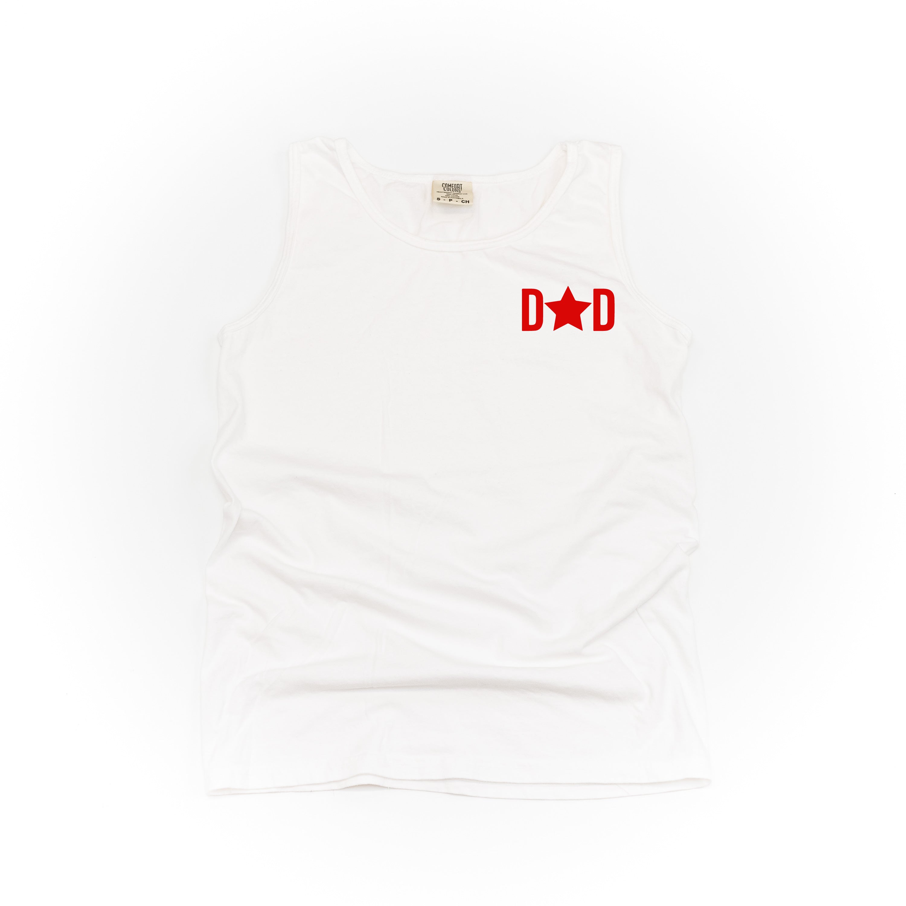 Dad - Star (pocket) - Comfort Colors TANK Little Mama Shirt Shop LLC