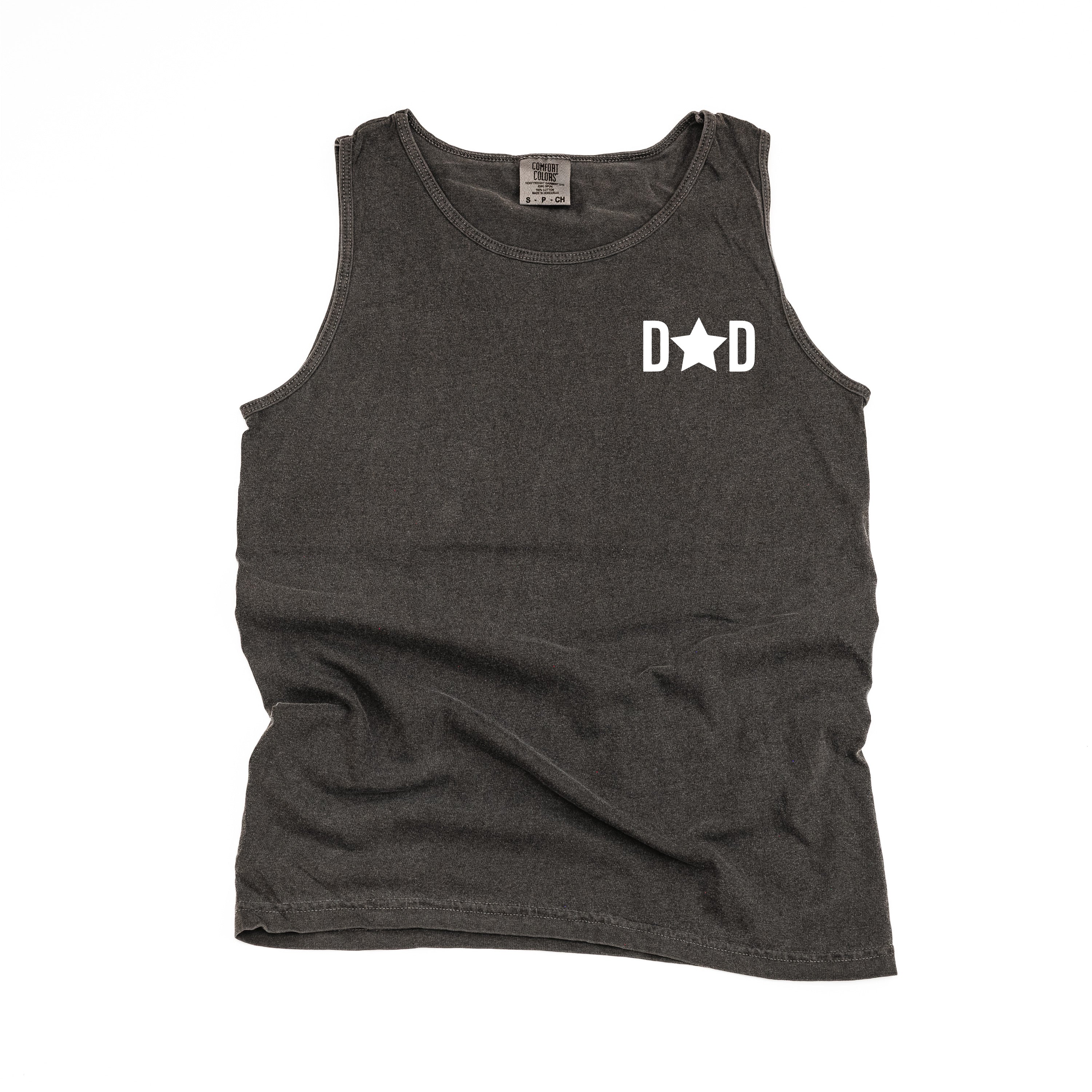 Dad - Star (pocket) - Comfort Colors TANK Little Mama Shirt Shop LLC