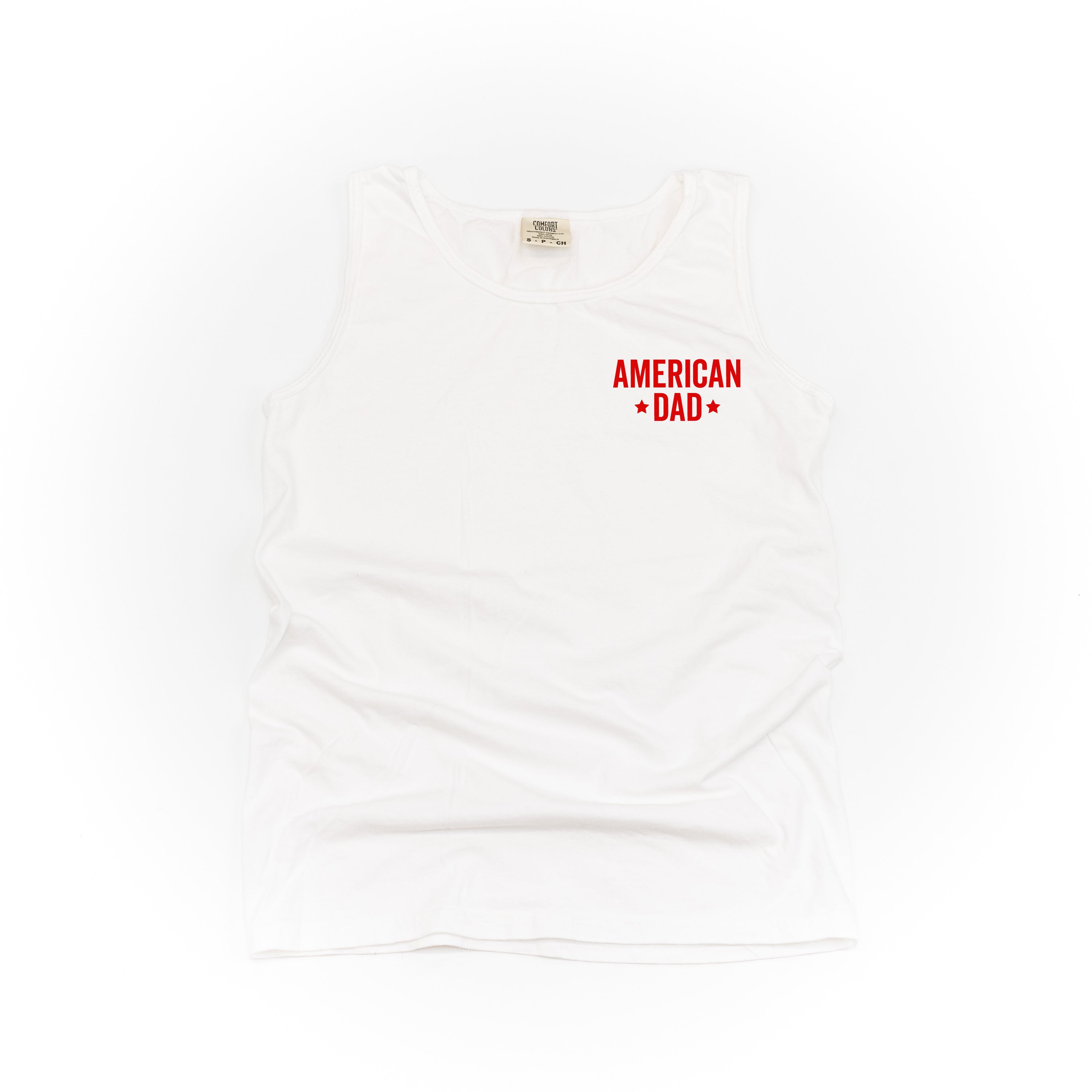 American Dad - Block (pocket) - Comfort Colors TANK Little Mama Shirt Shop LLC