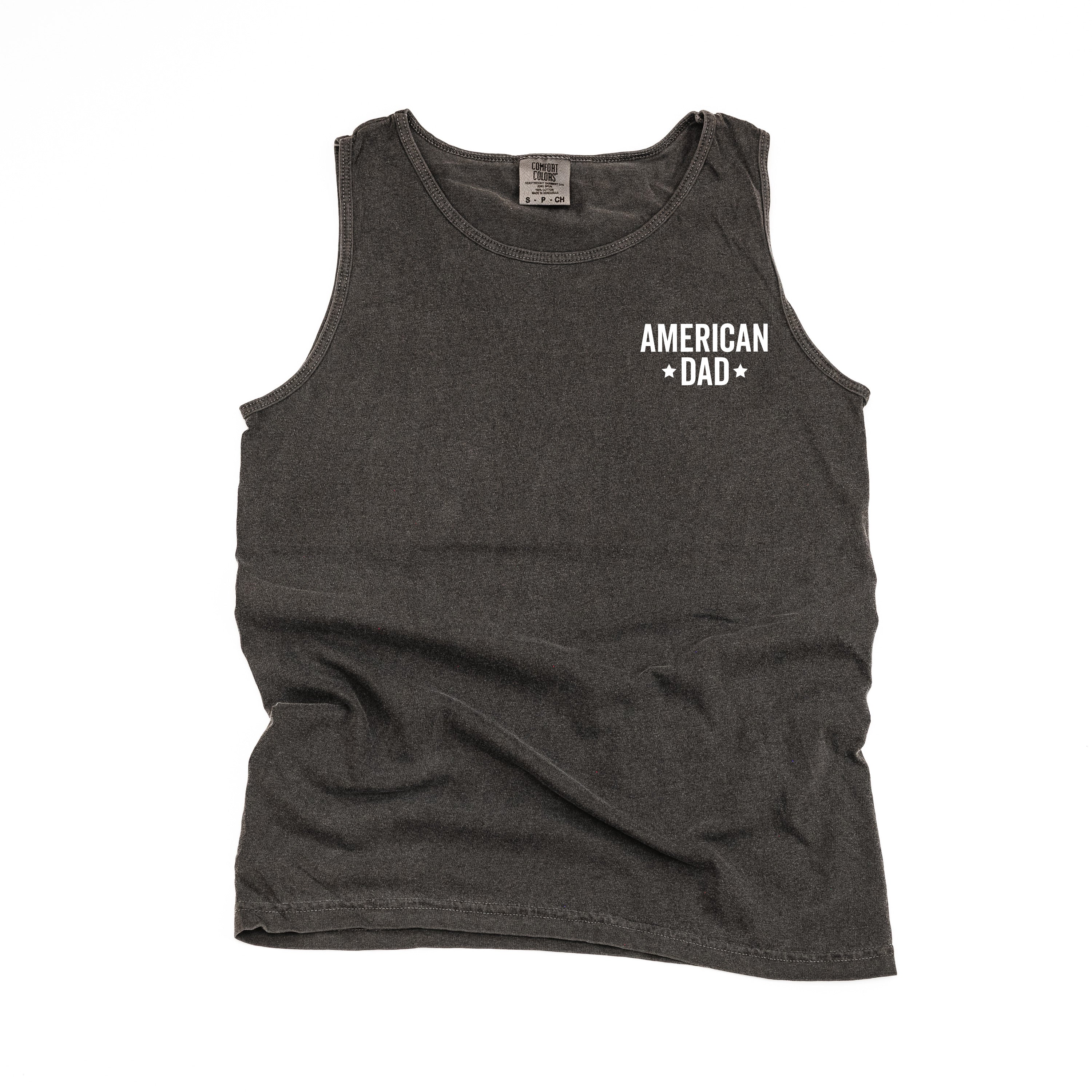 American Dad - Block (pocket) - Comfort Colors TANK Little Mama Shirt Shop LLC