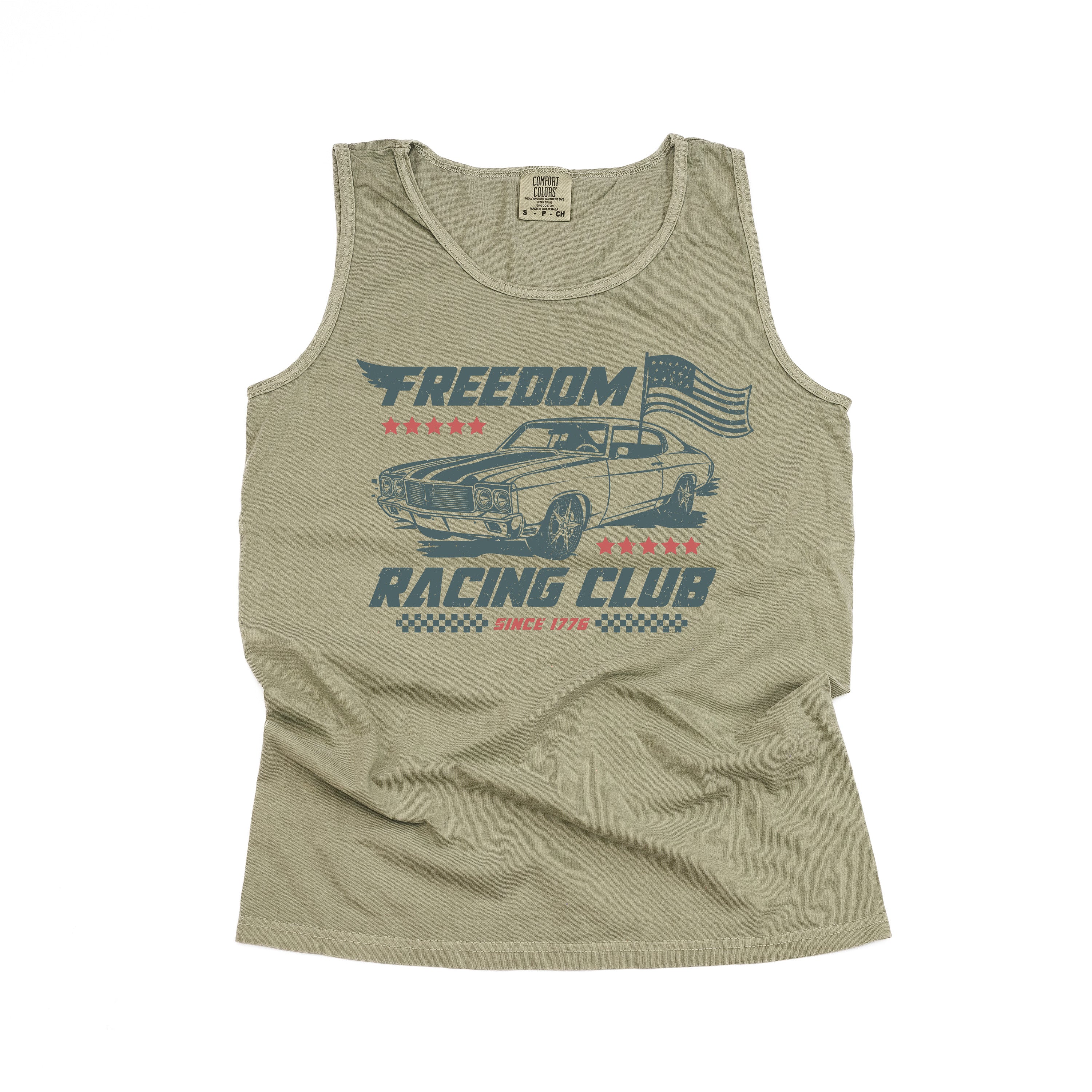 Freedom Racing Club - Comfort Colors TANK Little Mama Shirt Shop LLC