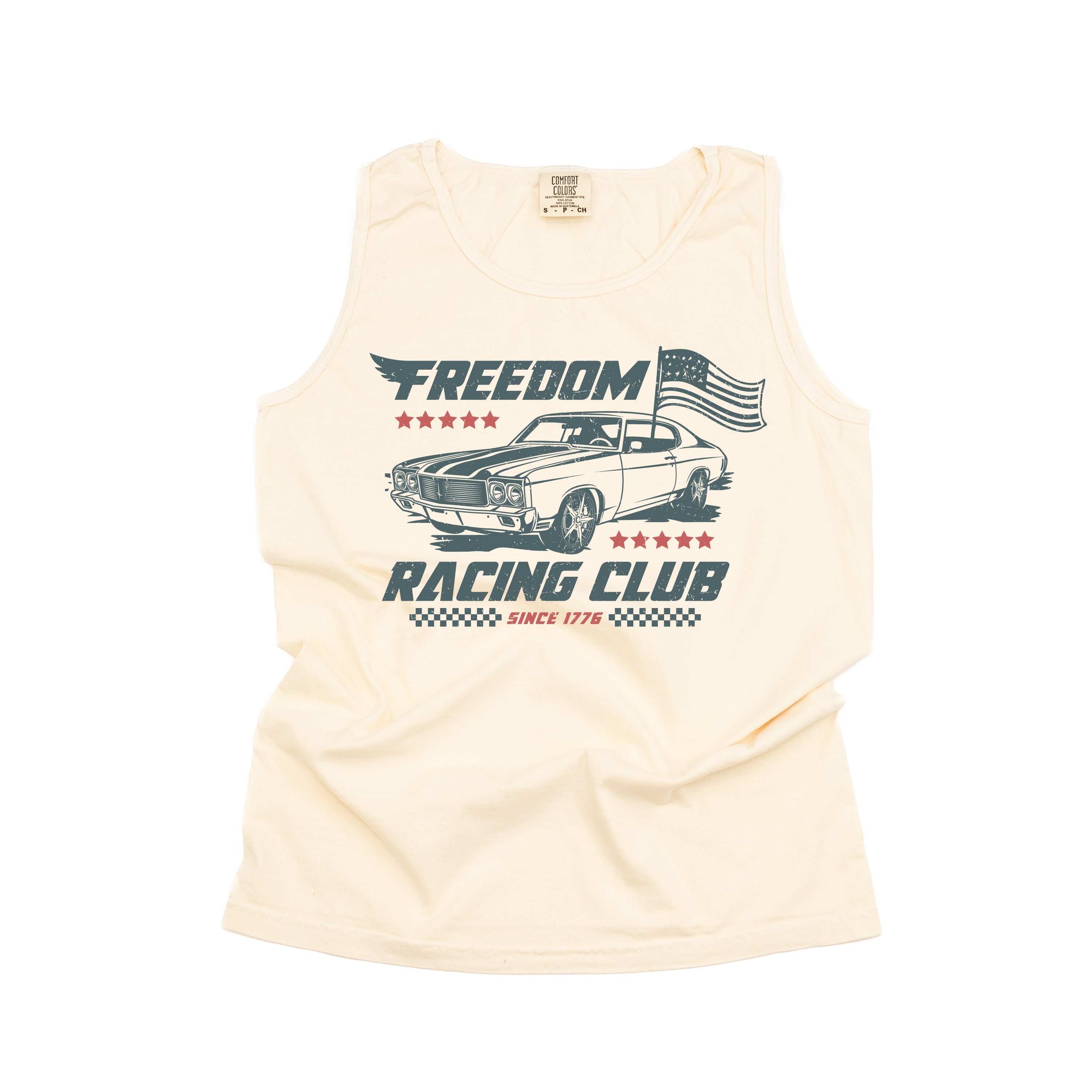 Freedom Racing Club - Comfort Colors TANK Little Mama Shirt Shop LLC