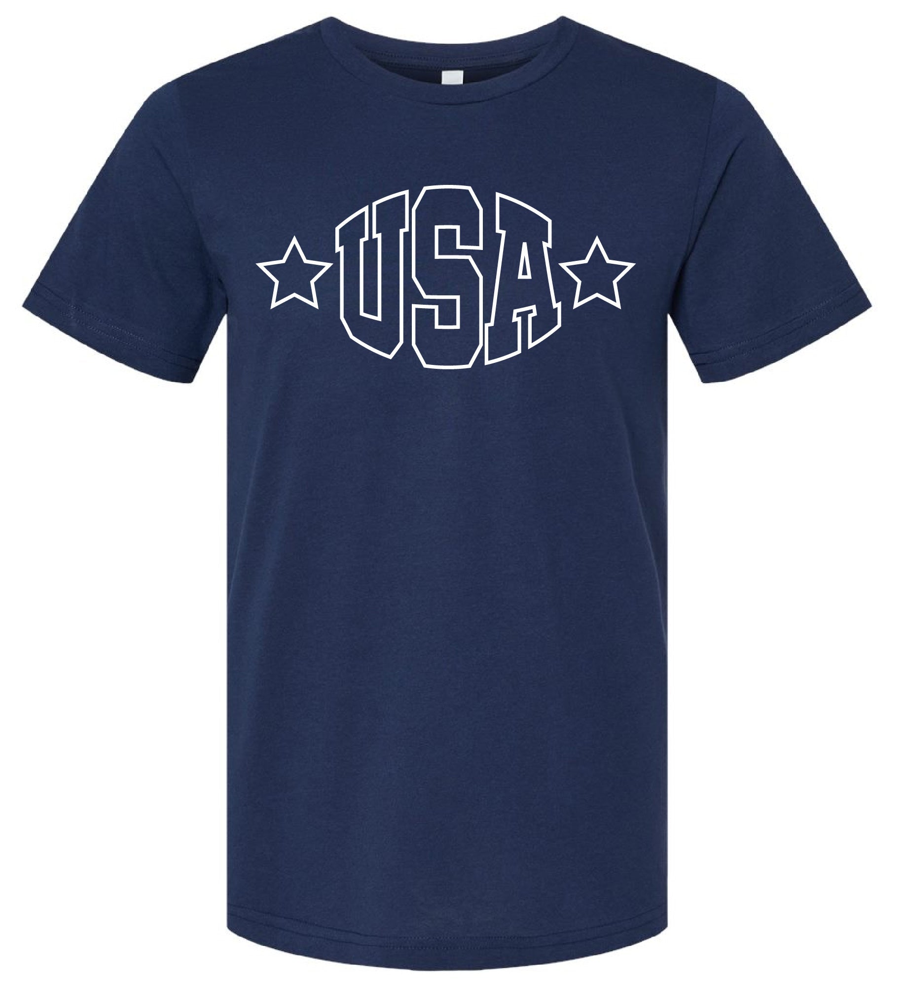 USA - Hollow Font - Unisex Tee Little Mama Shirt Shop