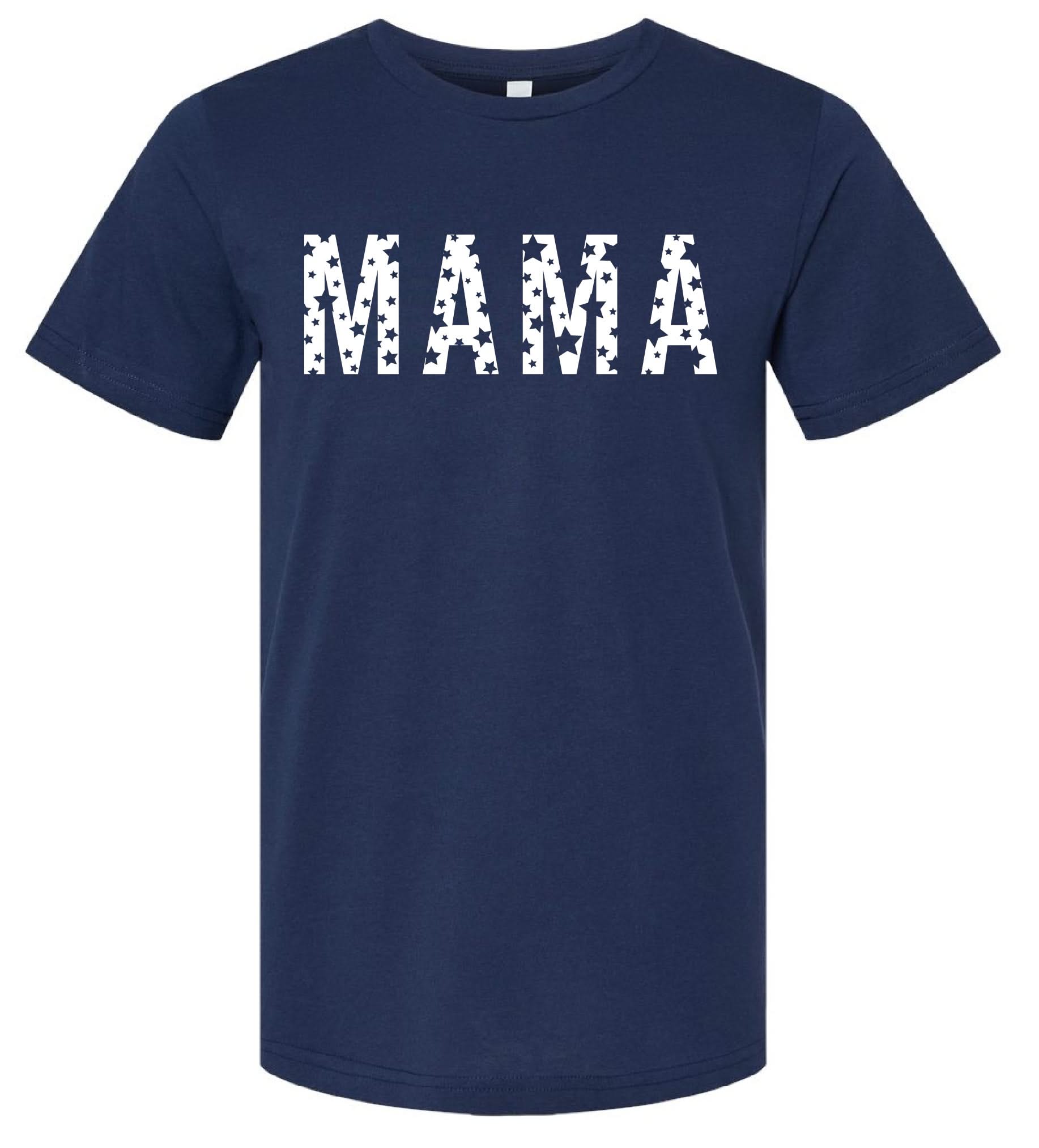Mama - Star Pattern - Unisex Tee Little Mama Shirt Shop