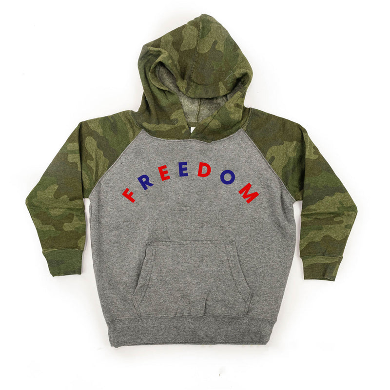 FREEDOM - Red+Blue Arched - Child Hoodie