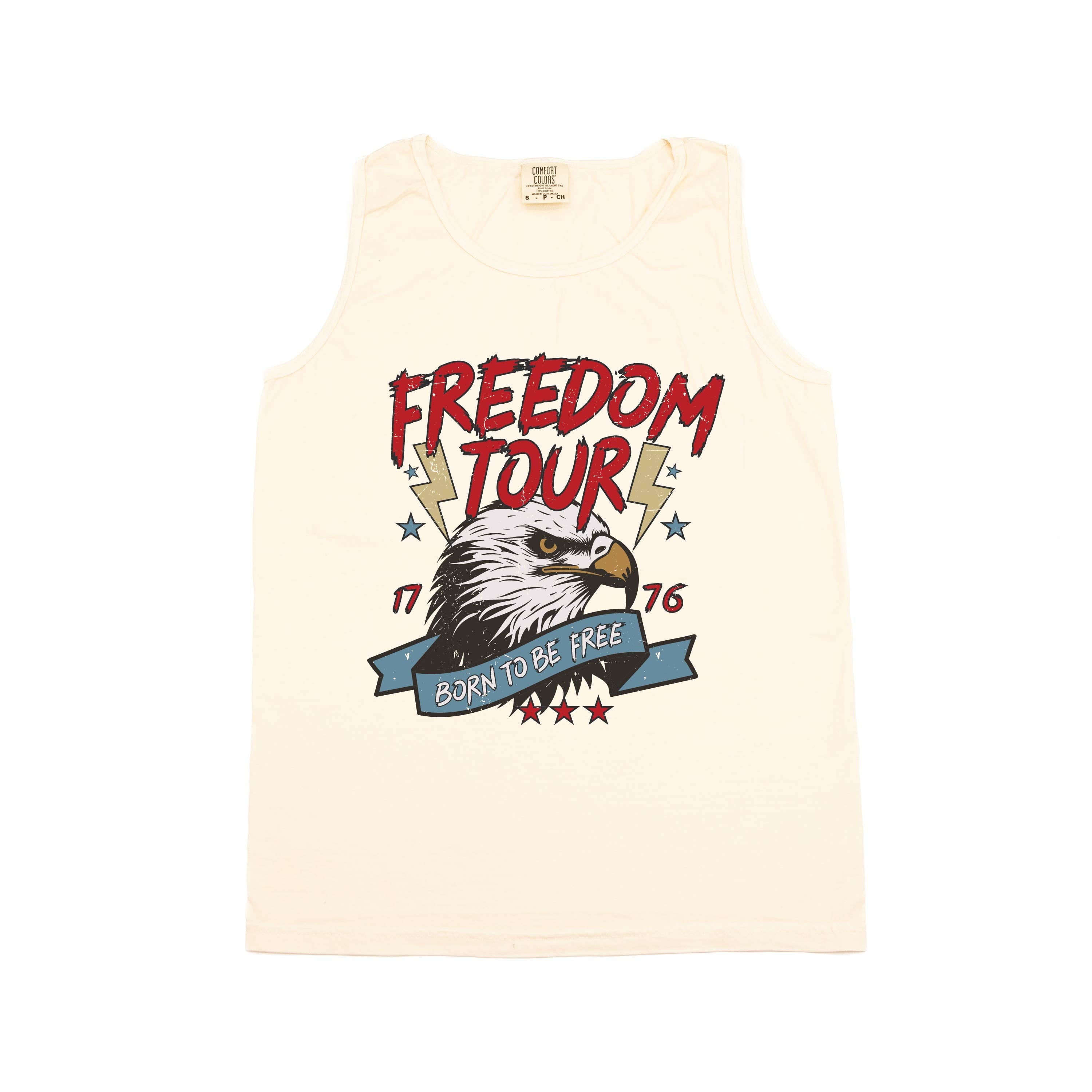 Freedom Tour - Born to Be Free - Comfort Colors TANK Little Mama Shirt Shop LLC