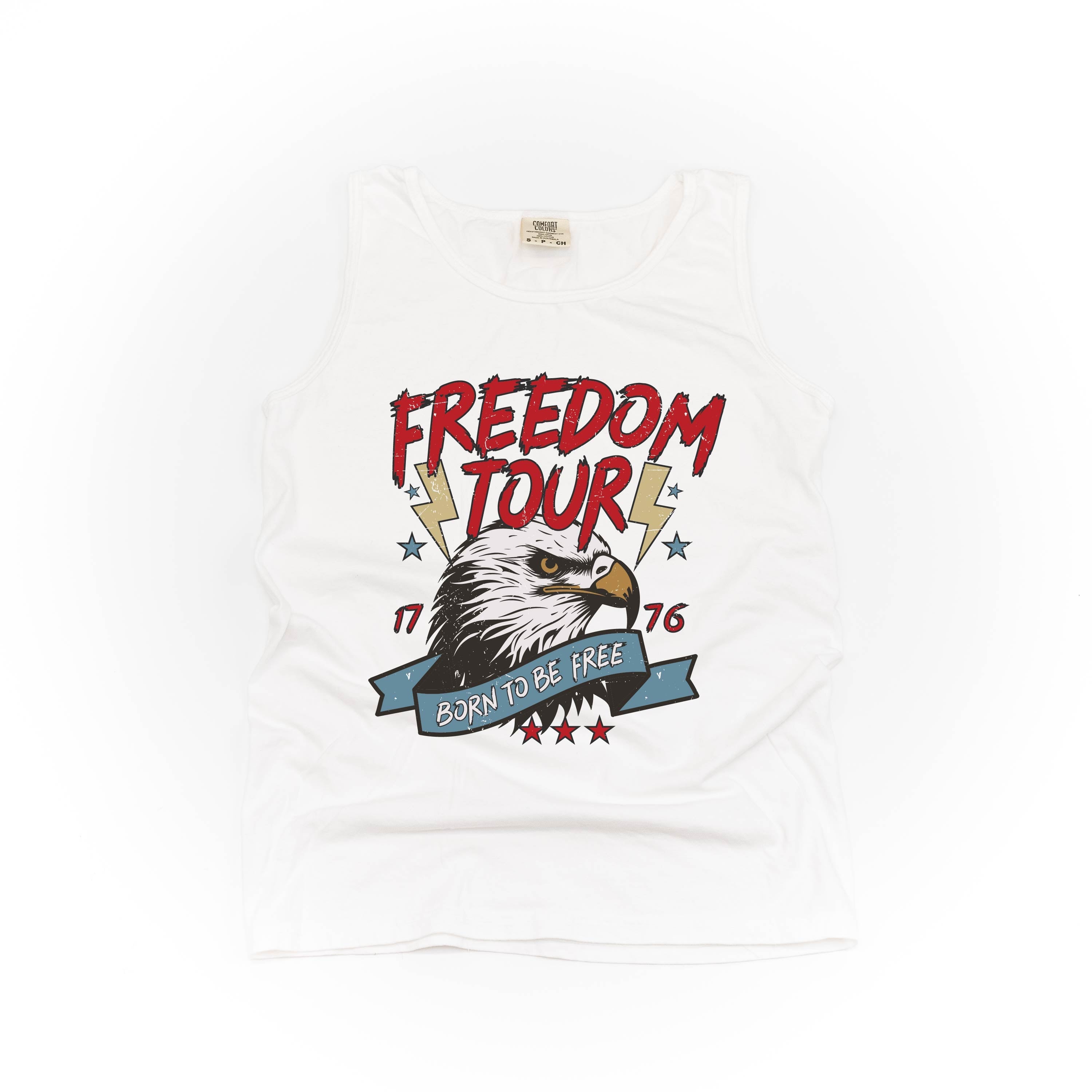 Freedom Tour - Born to Be Free - Comfort Colors TANK Little Mama Shirt Shop LLC