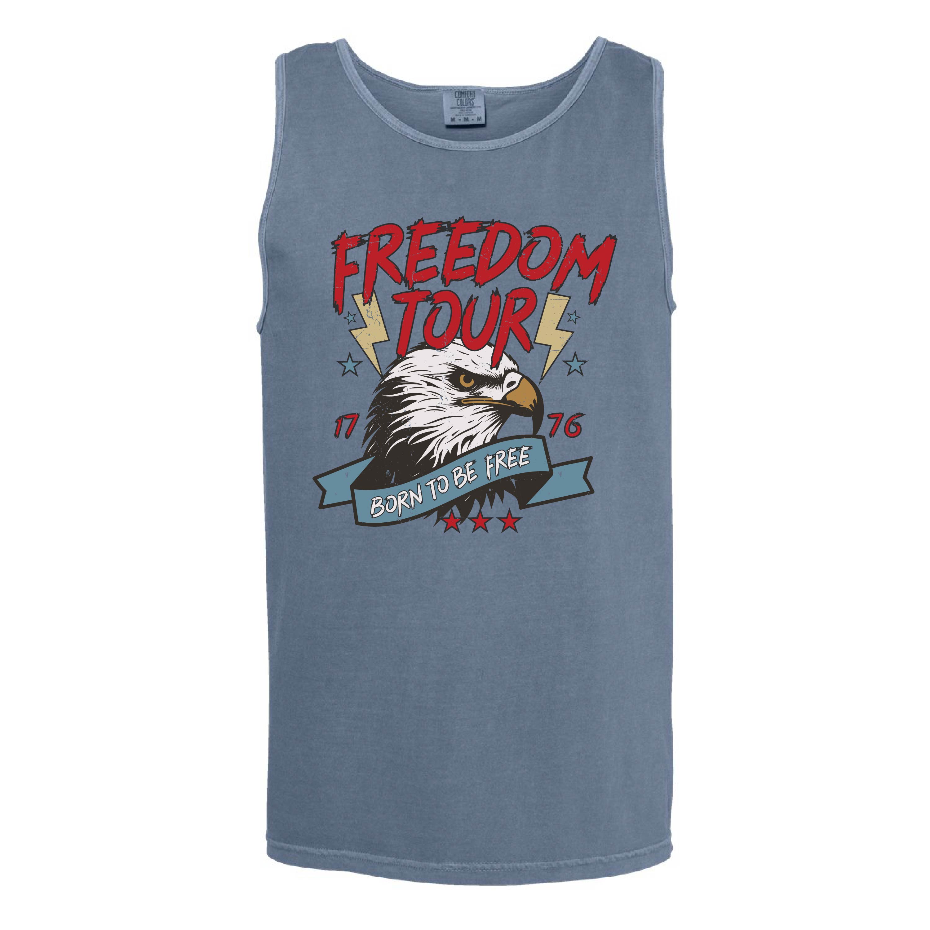 Freedom Tour - Born to Be Free - Comfort Colors TANK Little Mama Shirt Shop LLC