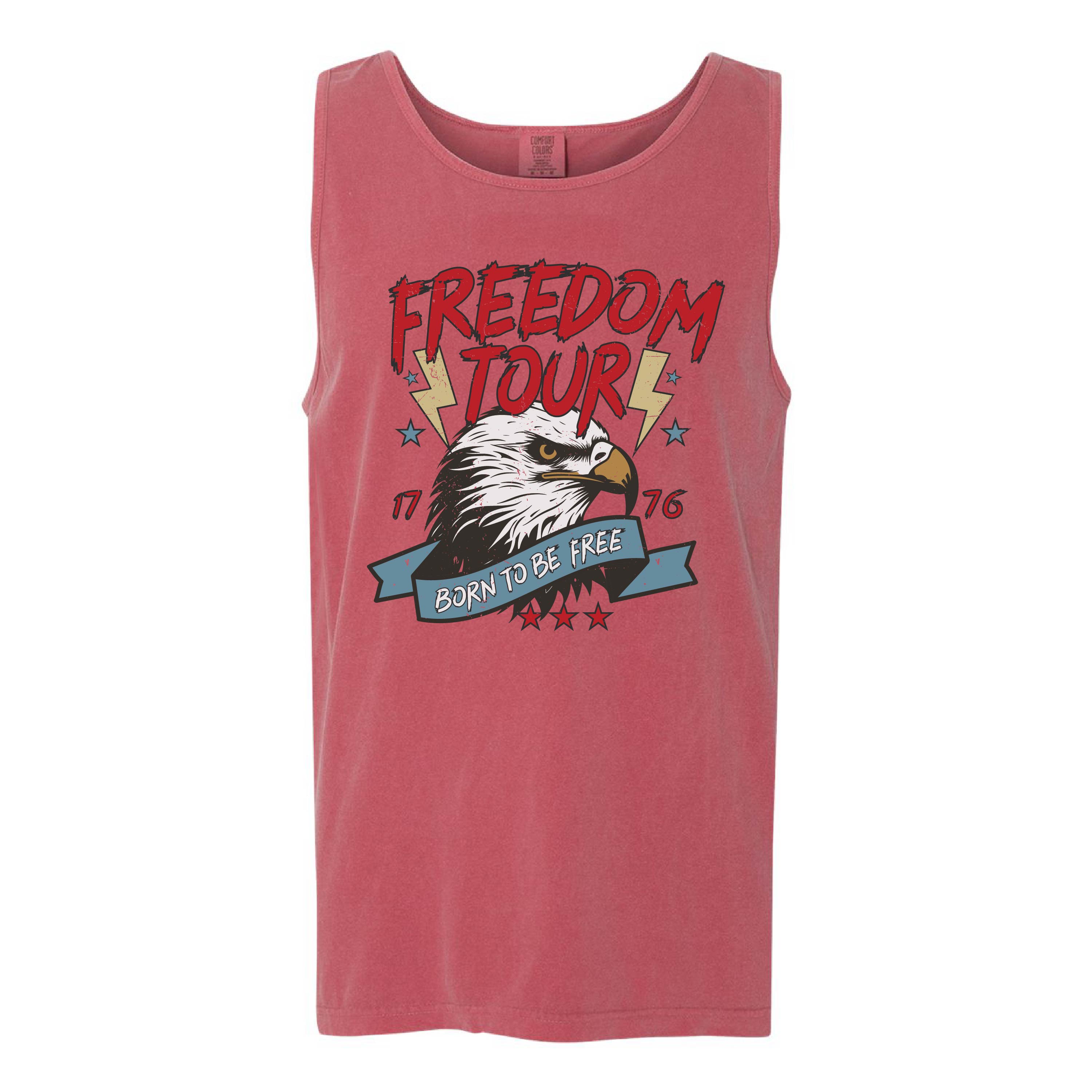 Freedom Tour - Born to Be Free - Comfort Colors TANK Little Mama Shirt Shop LLC