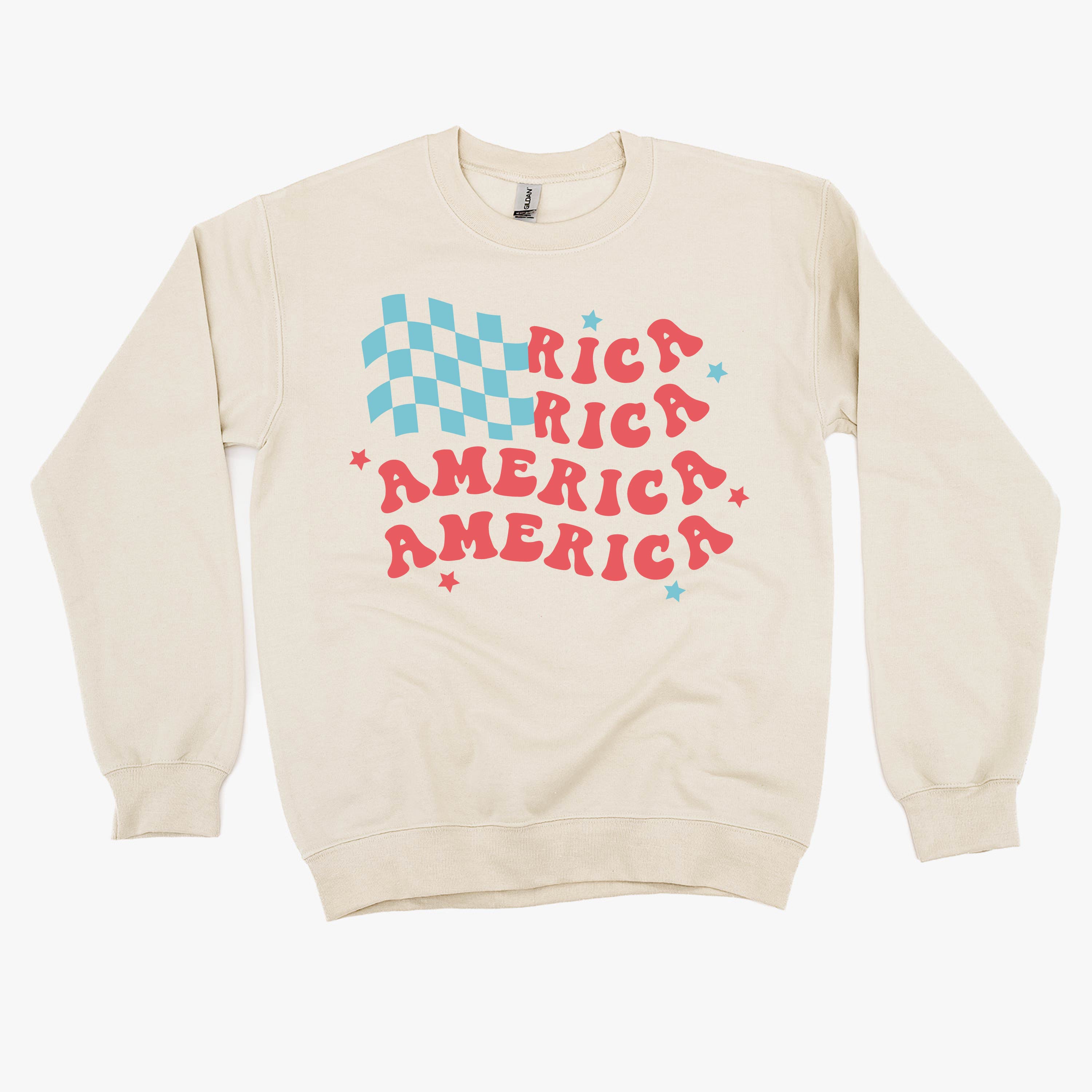 America Checkers Flag - BASIC Fleece Little Mama Shirt Shop LLC