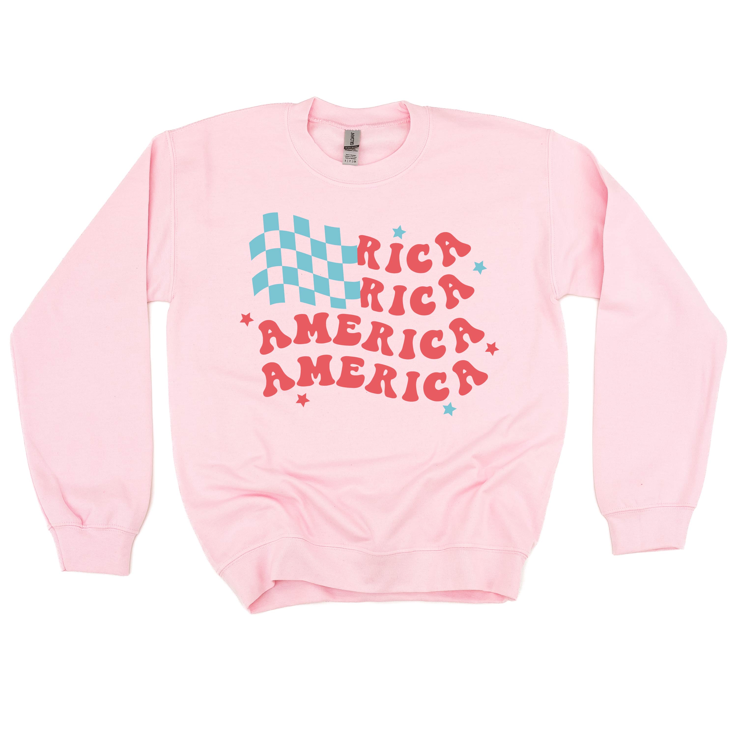 America Checkers Flag - BASIC Fleece Little Mama Shirt Shop LLC