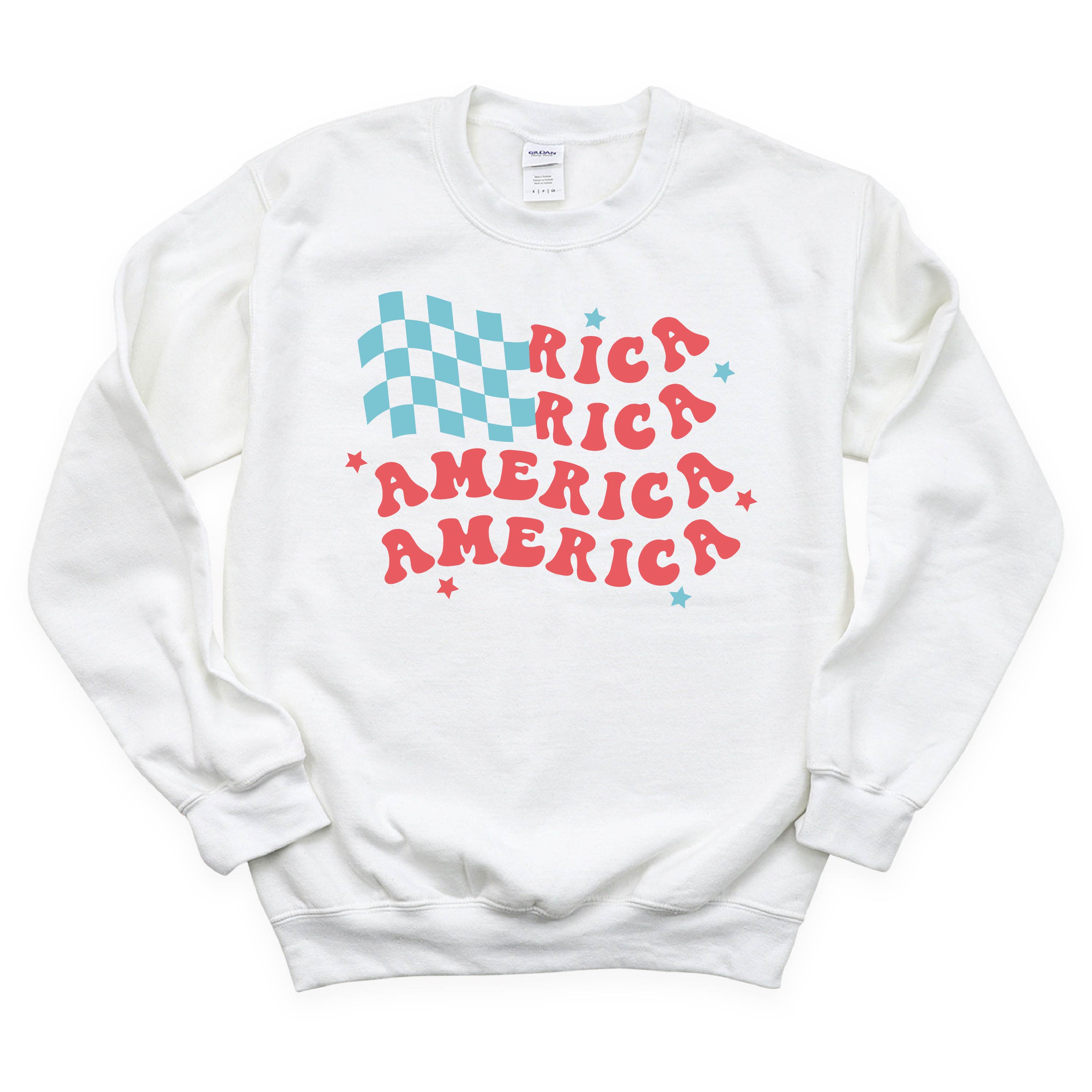America Checkers Flag - BASIC Fleece Little Mama Shirt Shop LLC