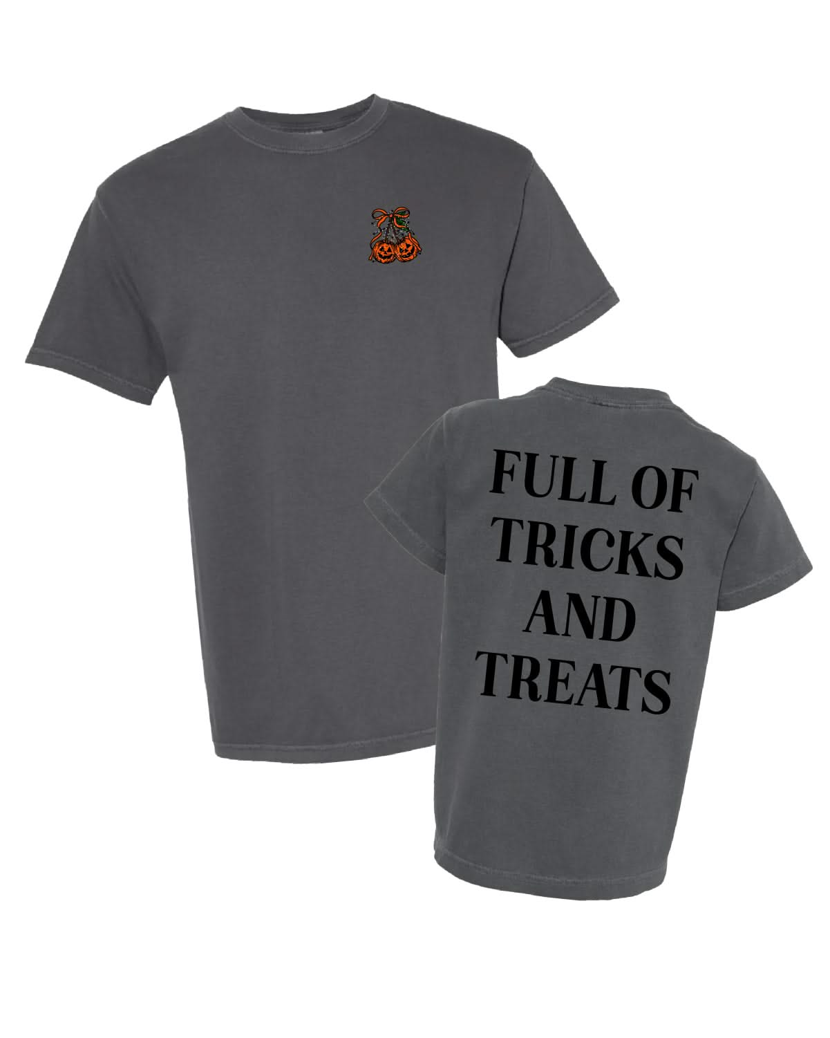 Full of Tricks and Treats - Set of 2 Matching Comfort Colors Tees Little Mama Shirt Shop