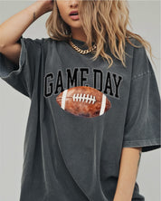 Watercolor Football - Game Day - Comfort Colors Tee Little Mama Shirt Shop