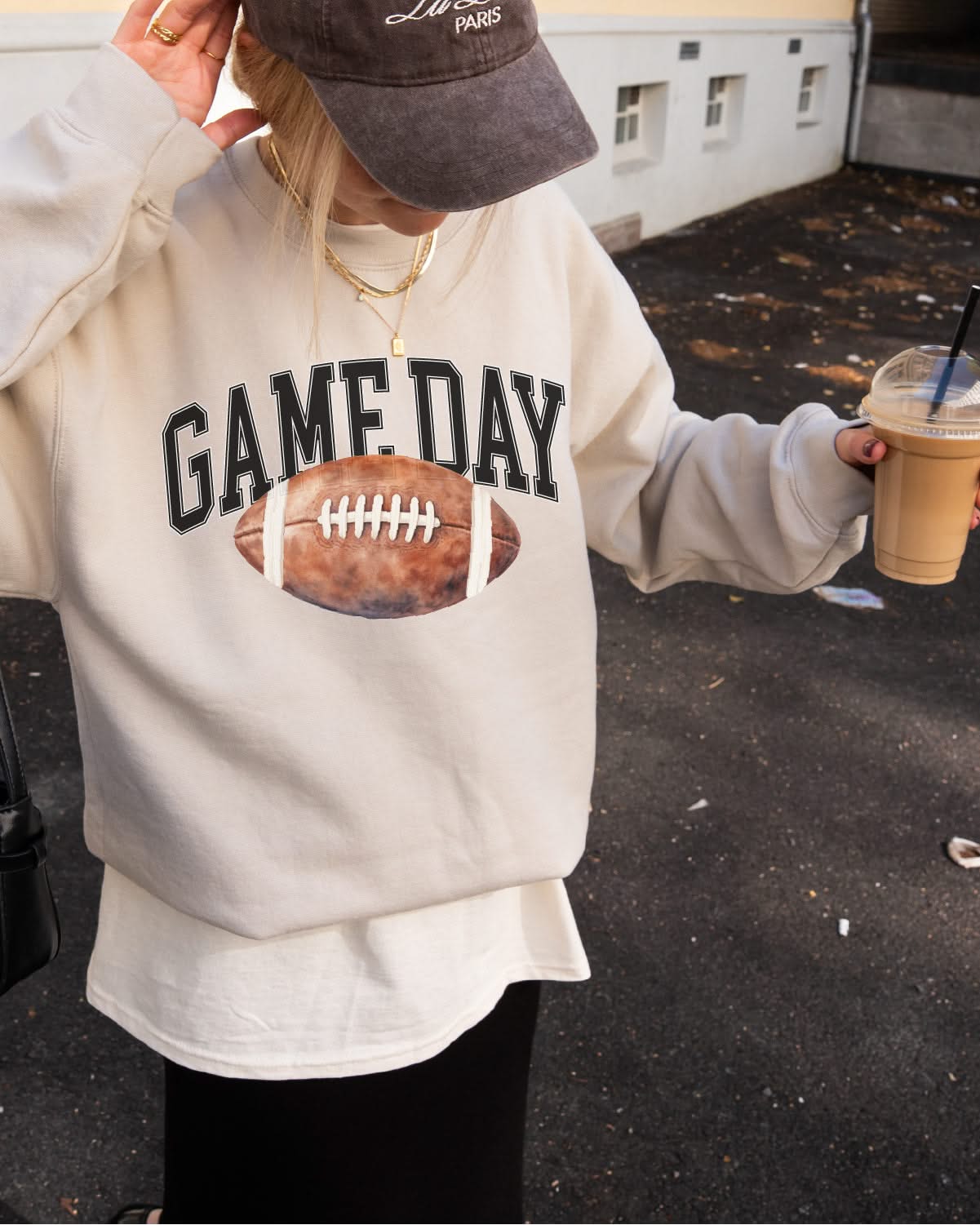 Watercolor Football - Game Day - BASIC Fleece Little Mama Shirt Shop LLC