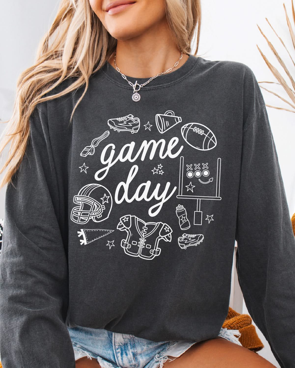 Game Day Ready - LONG SLEEVE Comfort Colors Tee Little Mama Shirt Shop