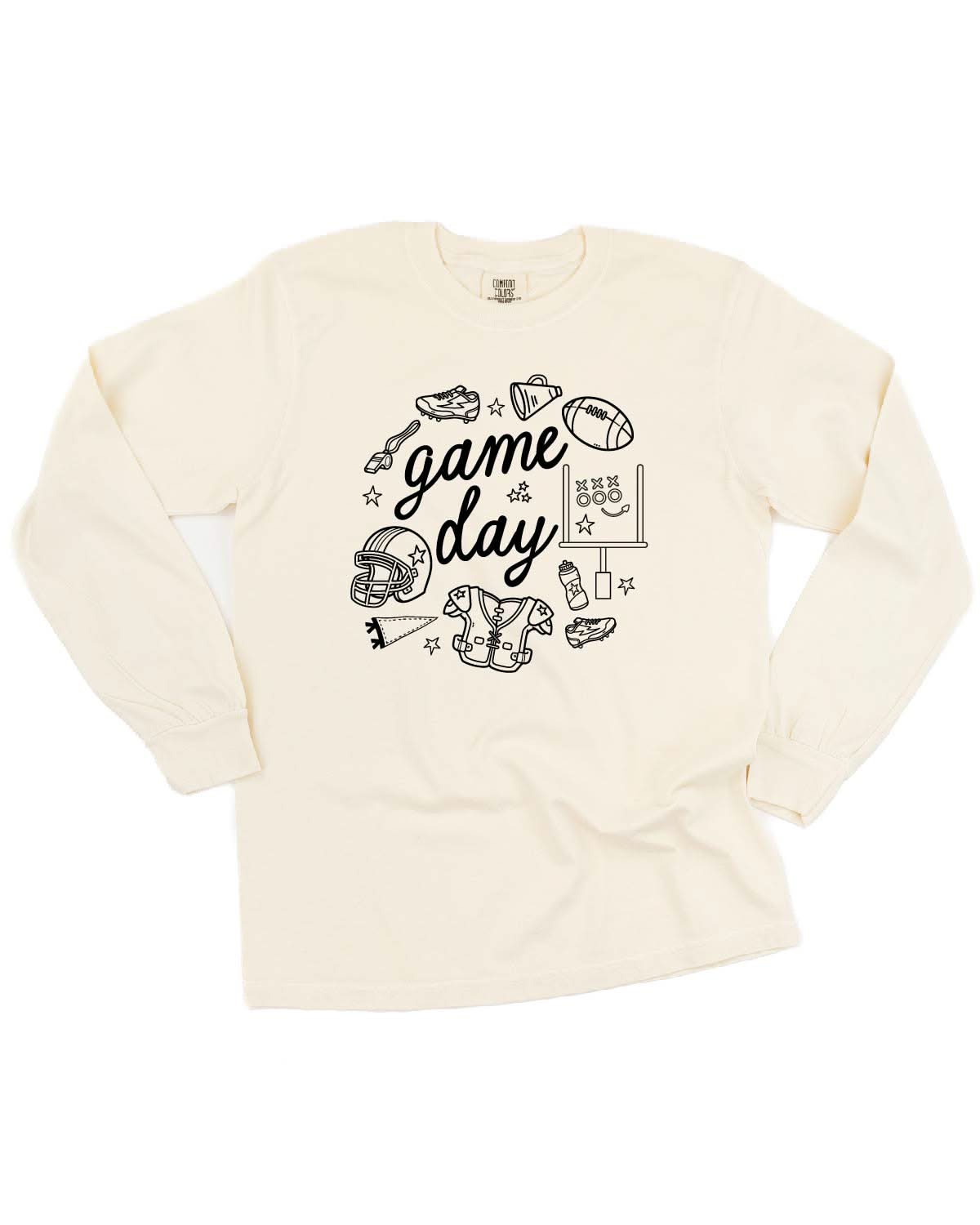 Game Day Ready - LONG SLEEVE Comfort Colors Tee Little Mama Shirt Shop
