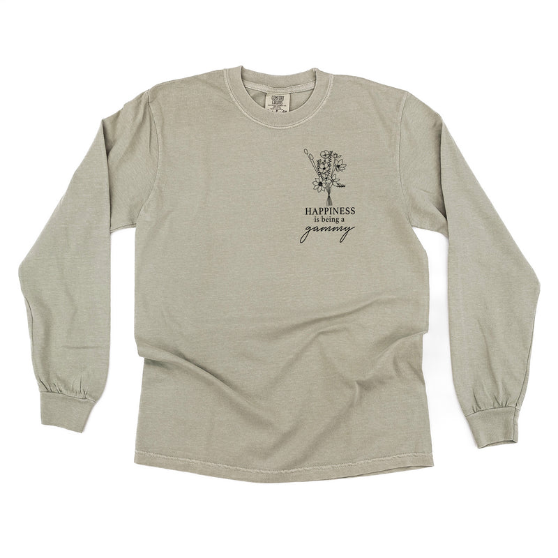 Bouquet Style - Happiness is Being a GAMMY - LONG SLEEVE COMFORT COLORS TEE