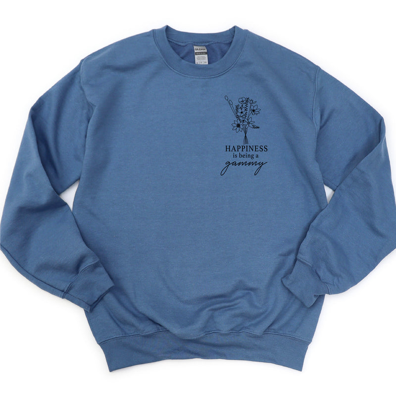 Bouquet Style - Happiness is Being a GAMMY - BASIC FLEECE CREWNECK