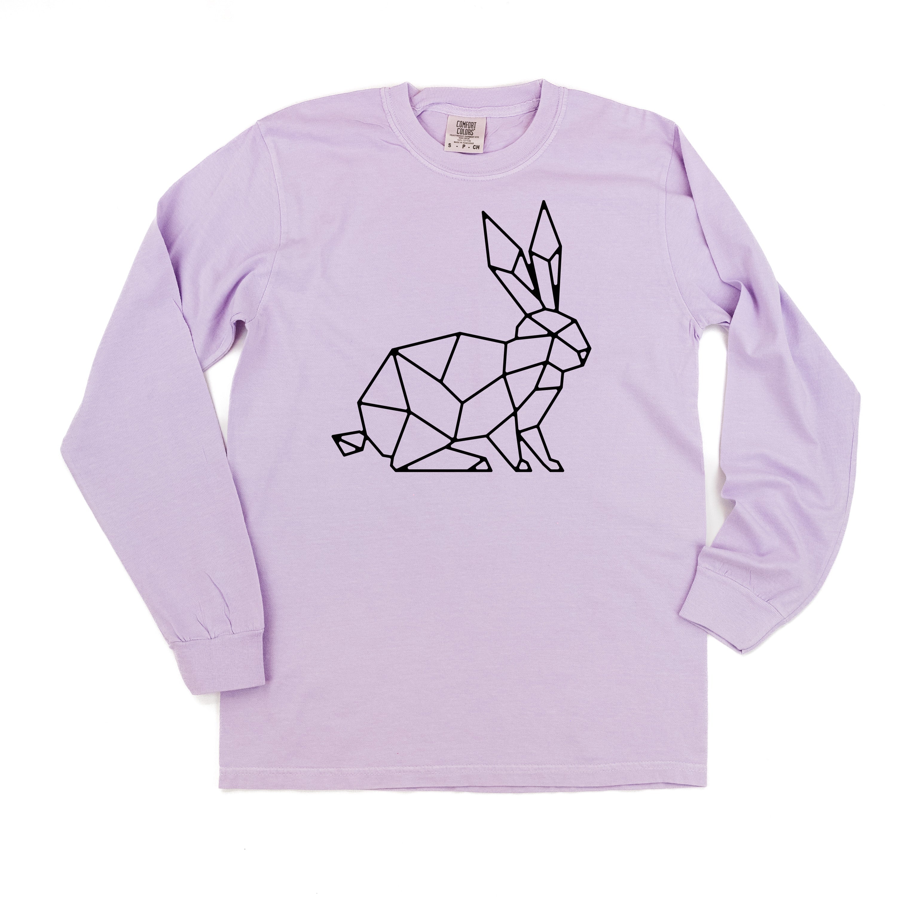 Geometric Bunny - LONG SLEEVE Comfort Colors Tee Little Mama Shirt Shop