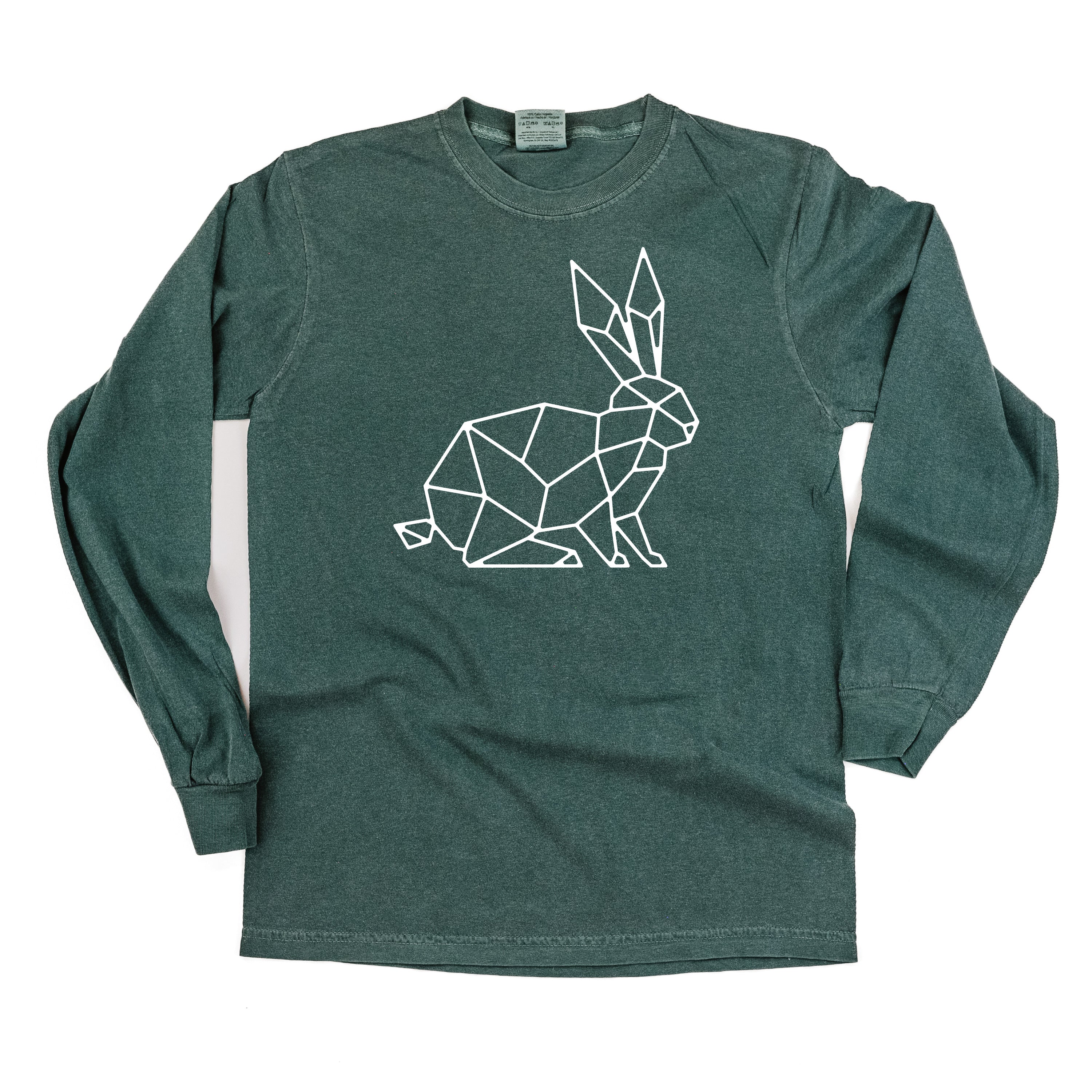 Geometric Bunny - LONG SLEEVE Comfort Colors Tee Little Mama Shirt Shop