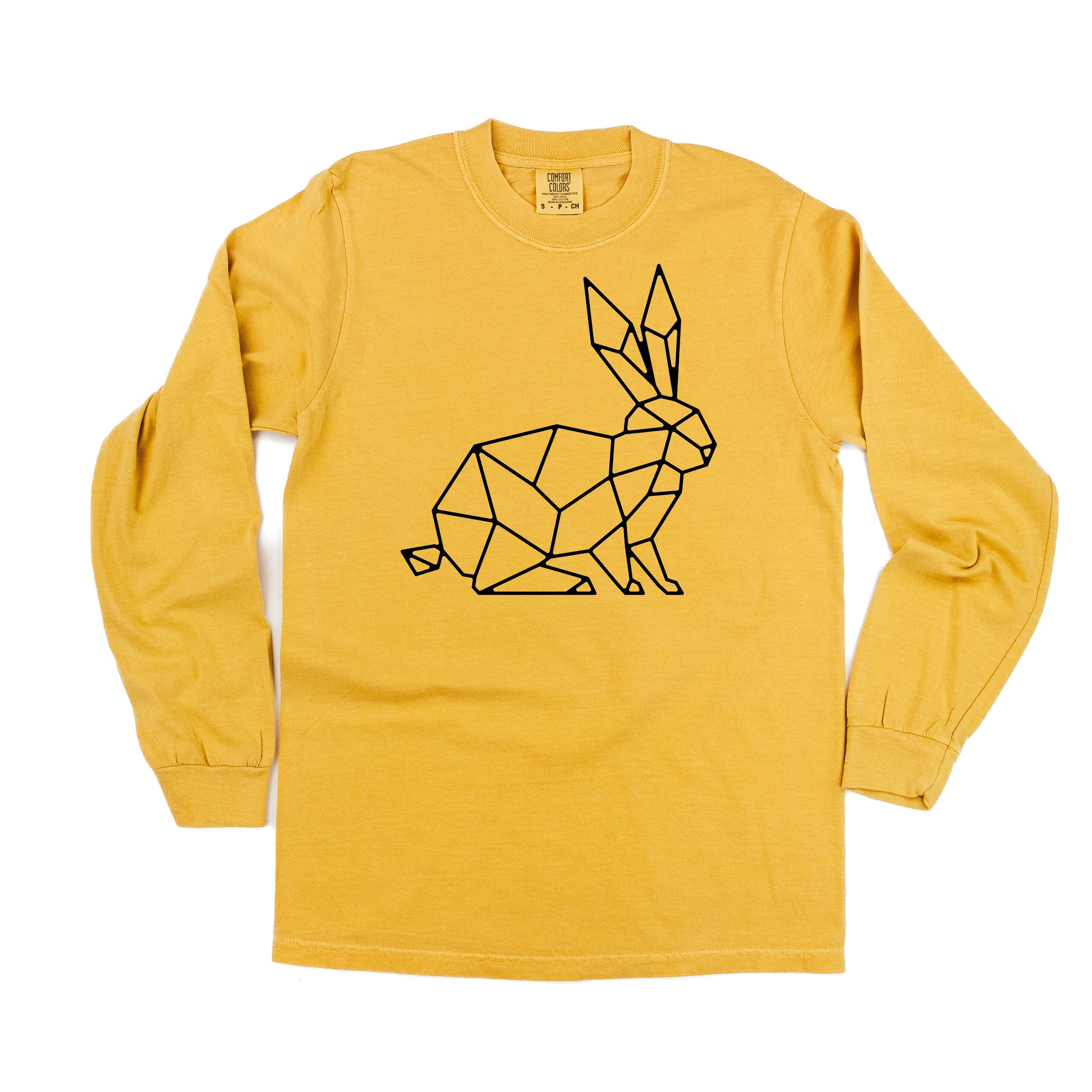 Geometric Bunny - LONG SLEEVE Comfort Colors Tee Little Mama Shirt Shop