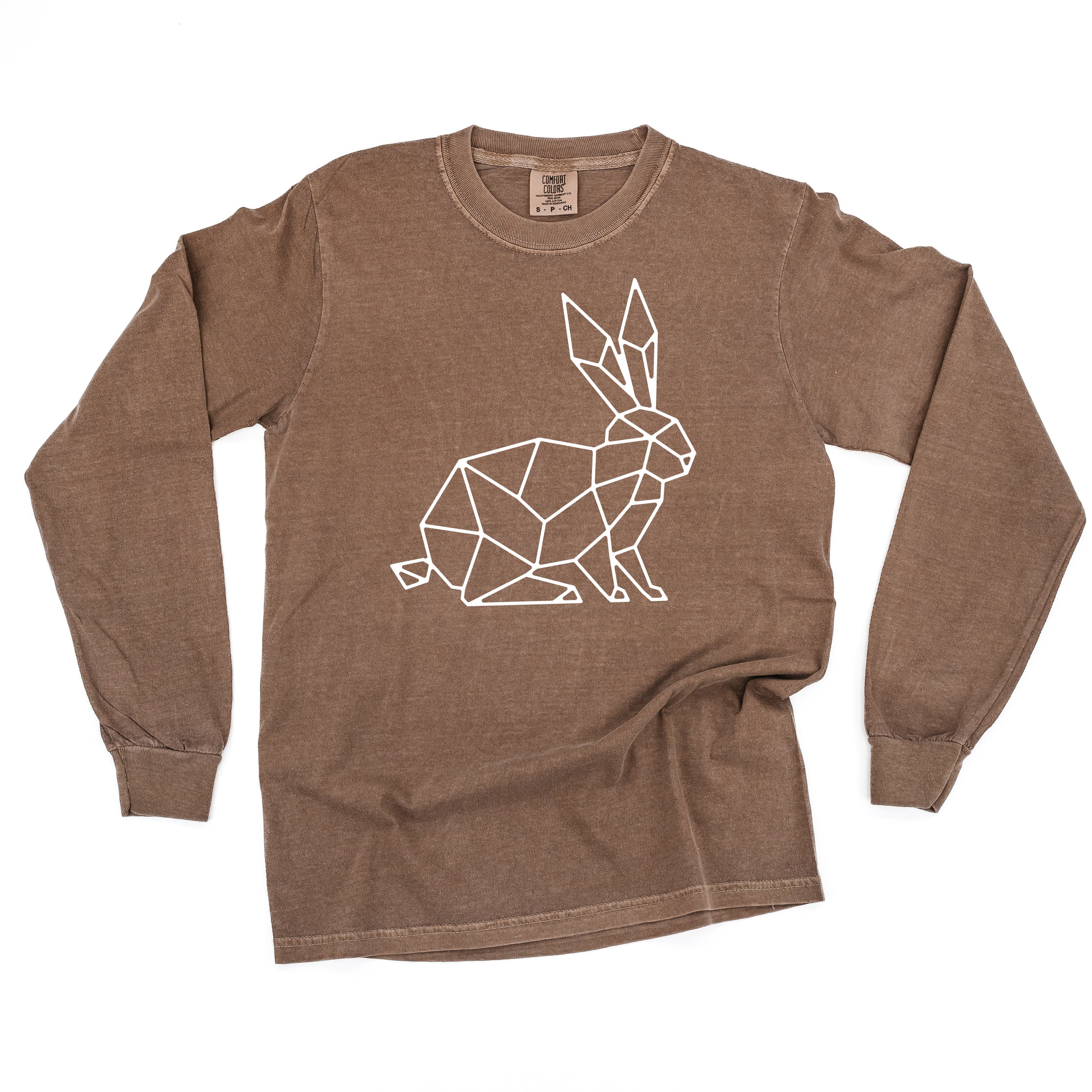 Geometric Bunny - LONG SLEEVE Comfort Colors Tee Little Mama Shirt Shop