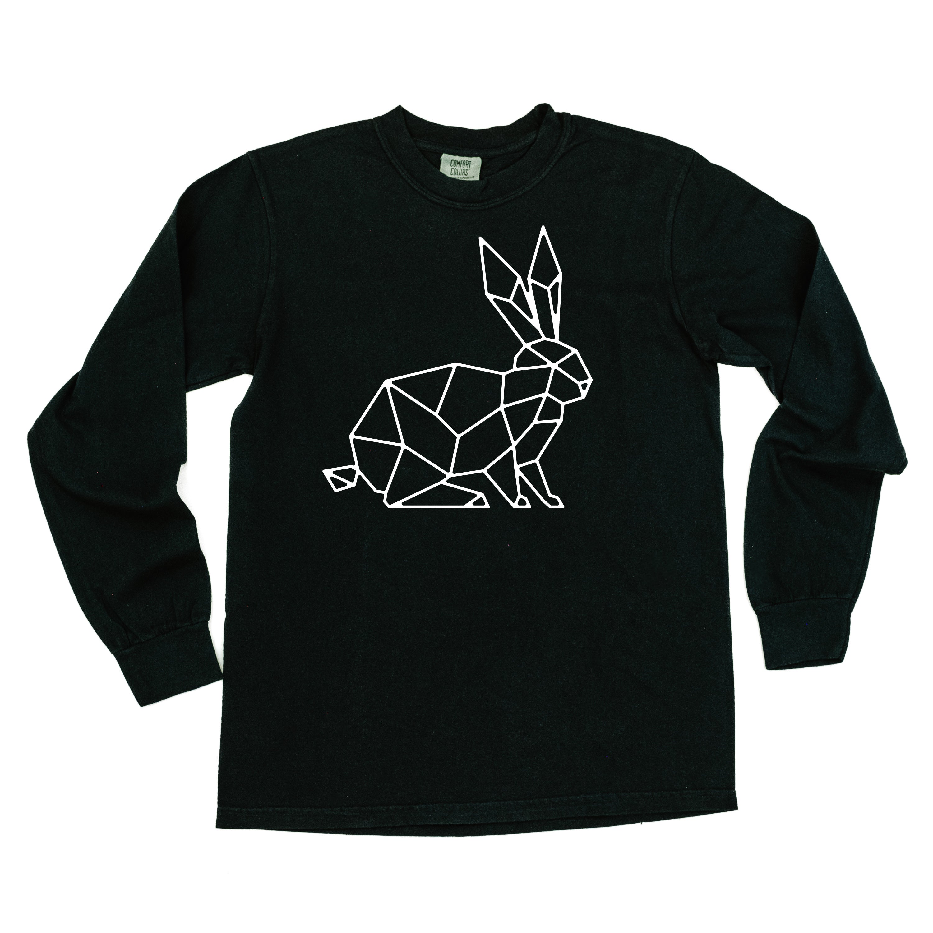 Geometric Bunny - LONG SLEEVE Comfort Colors Tee Little Mama Shirt Shop