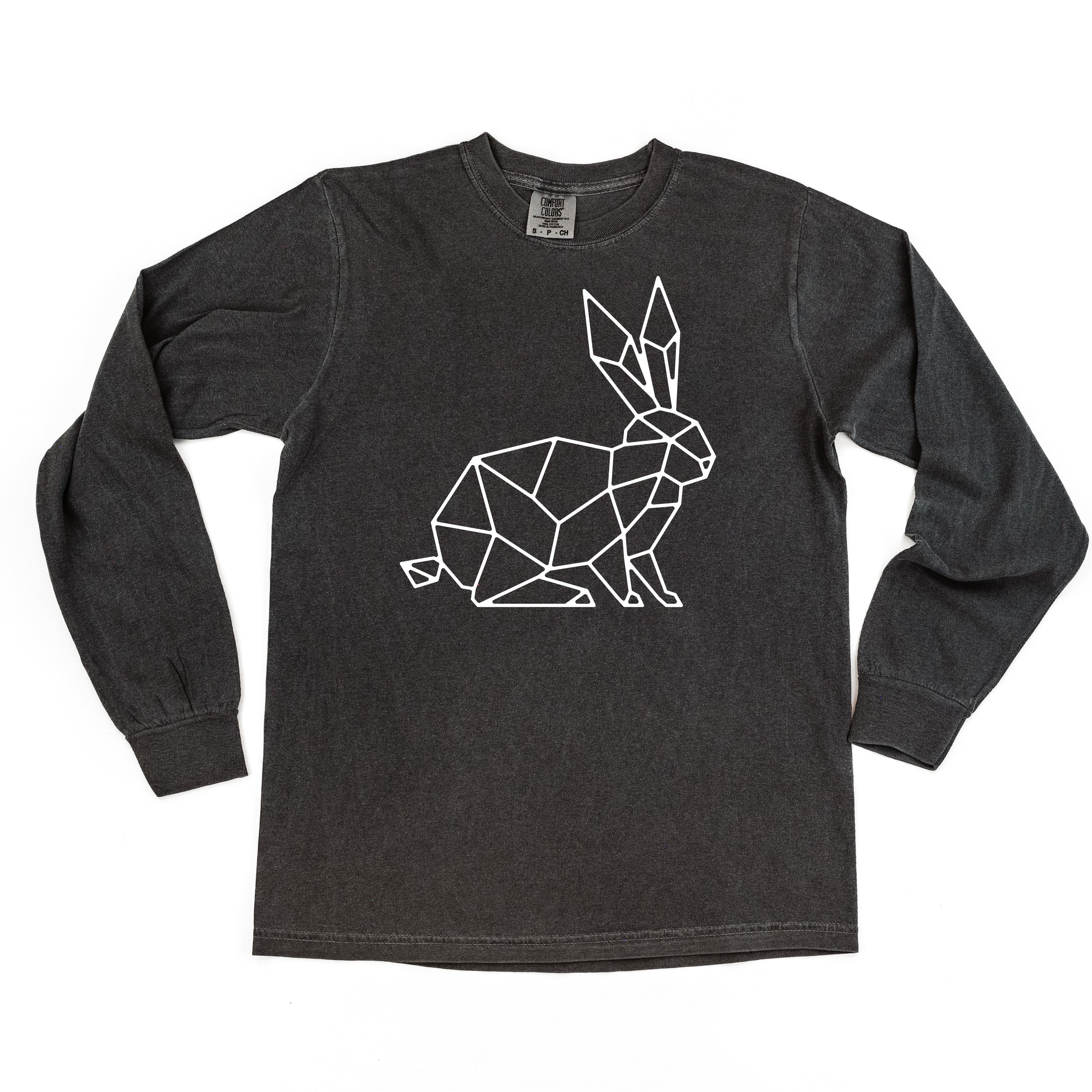 Geometric Bunny - LONG SLEEVE Comfort Colors Tee Little Mama Shirt Shop
