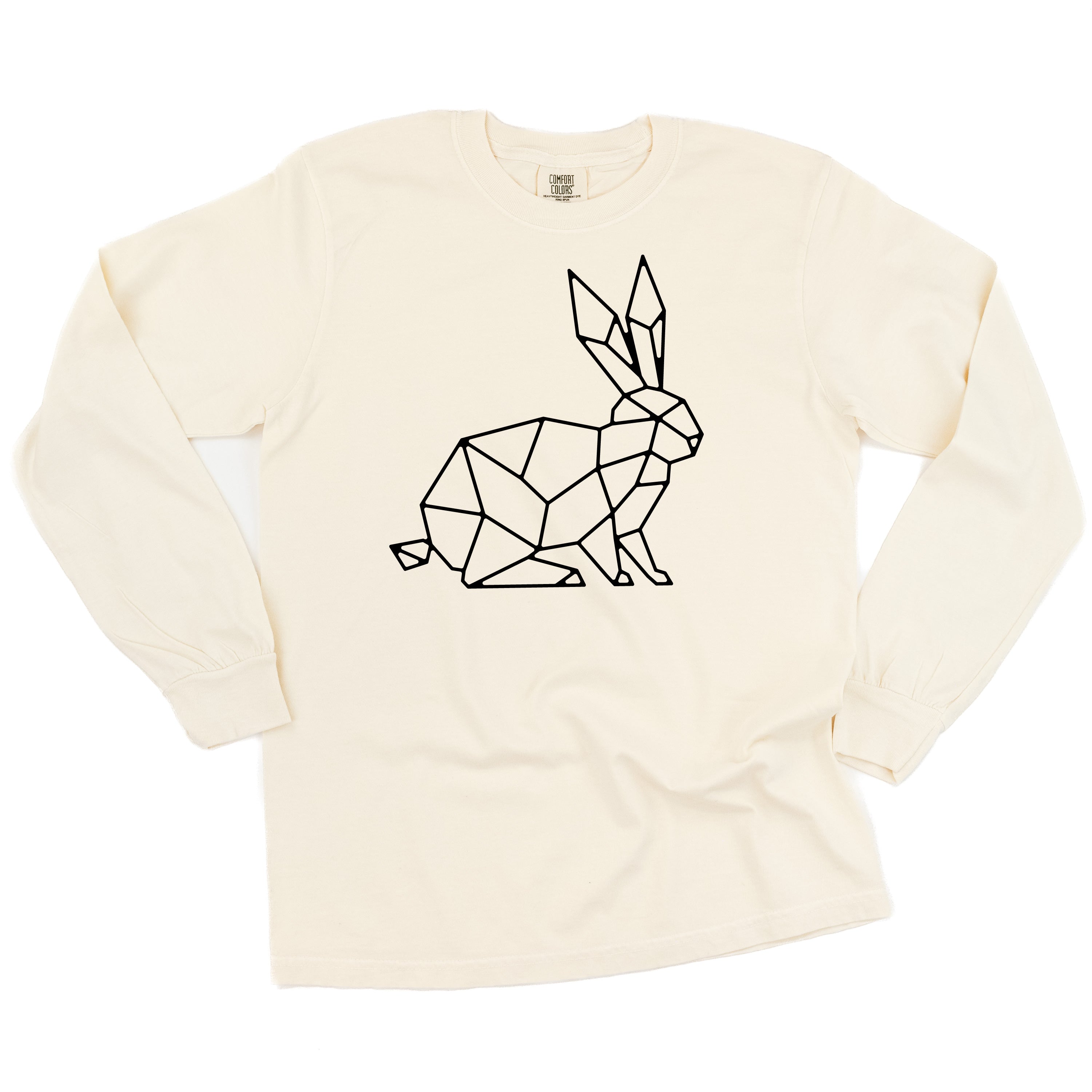 Geometric Bunny - LONG SLEEVE Comfort Colors Tee Little Mama Shirt Shop