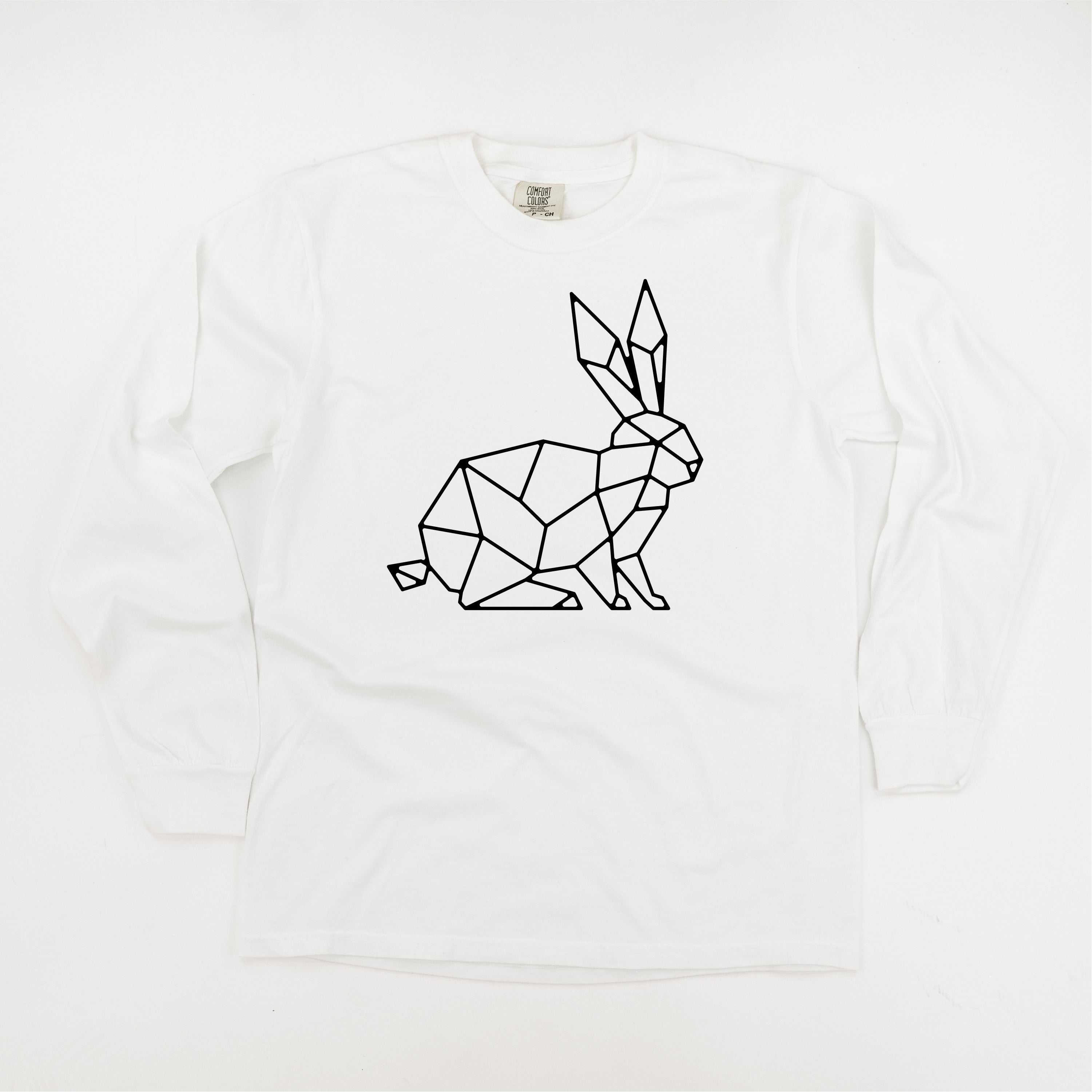 Geometric Bunny - LONG SLEEVE Comfort Colors Tee Little Mama Shirt Shop