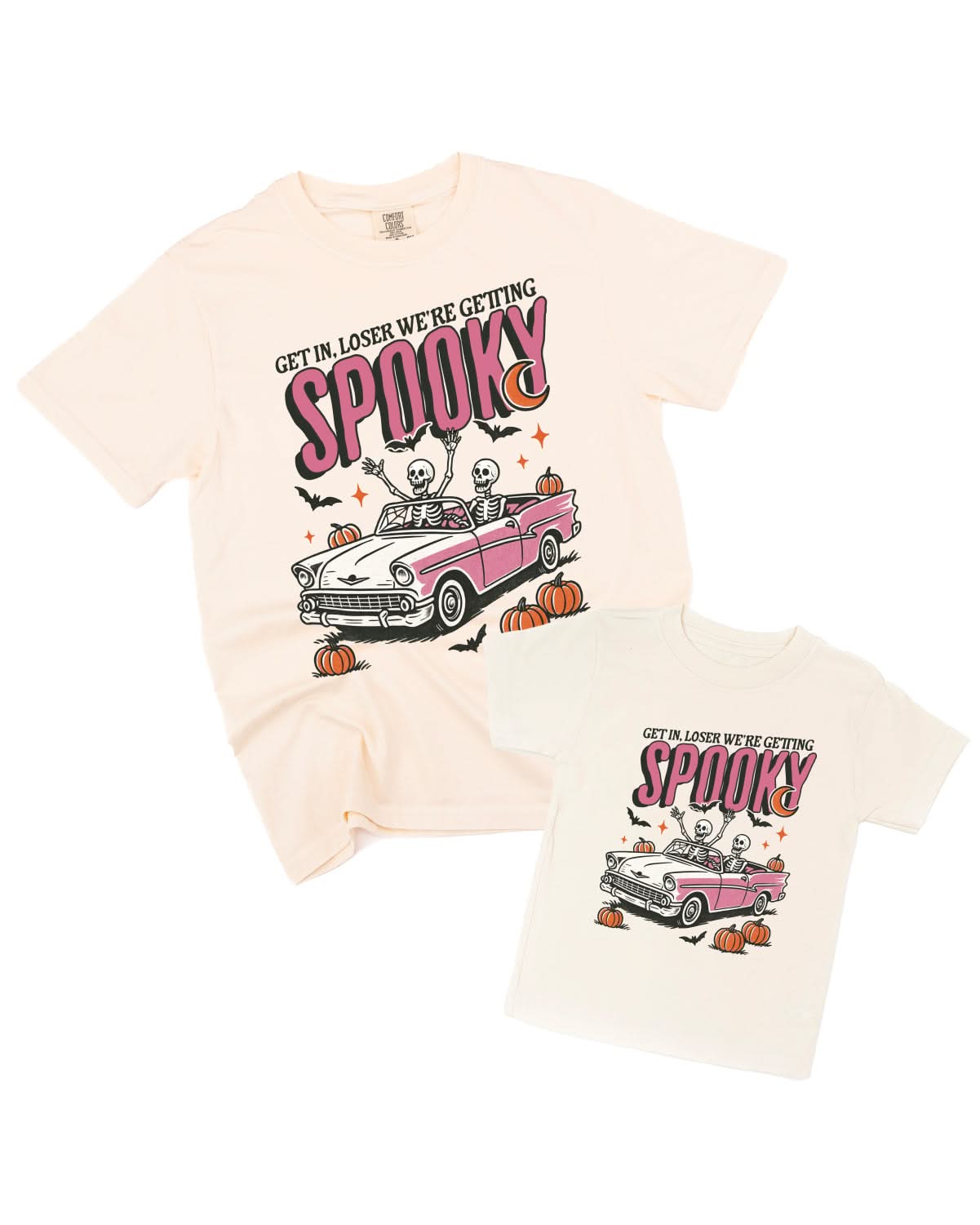 Get in Loser We’re Getting Spooky - Set of 2 Coordinating Tees Little Mama Shirt Shop