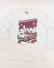 Get in Loser We're Getting Spooky - Long Sleeve Comfort Colors Tee Little Mama Shirt Shop