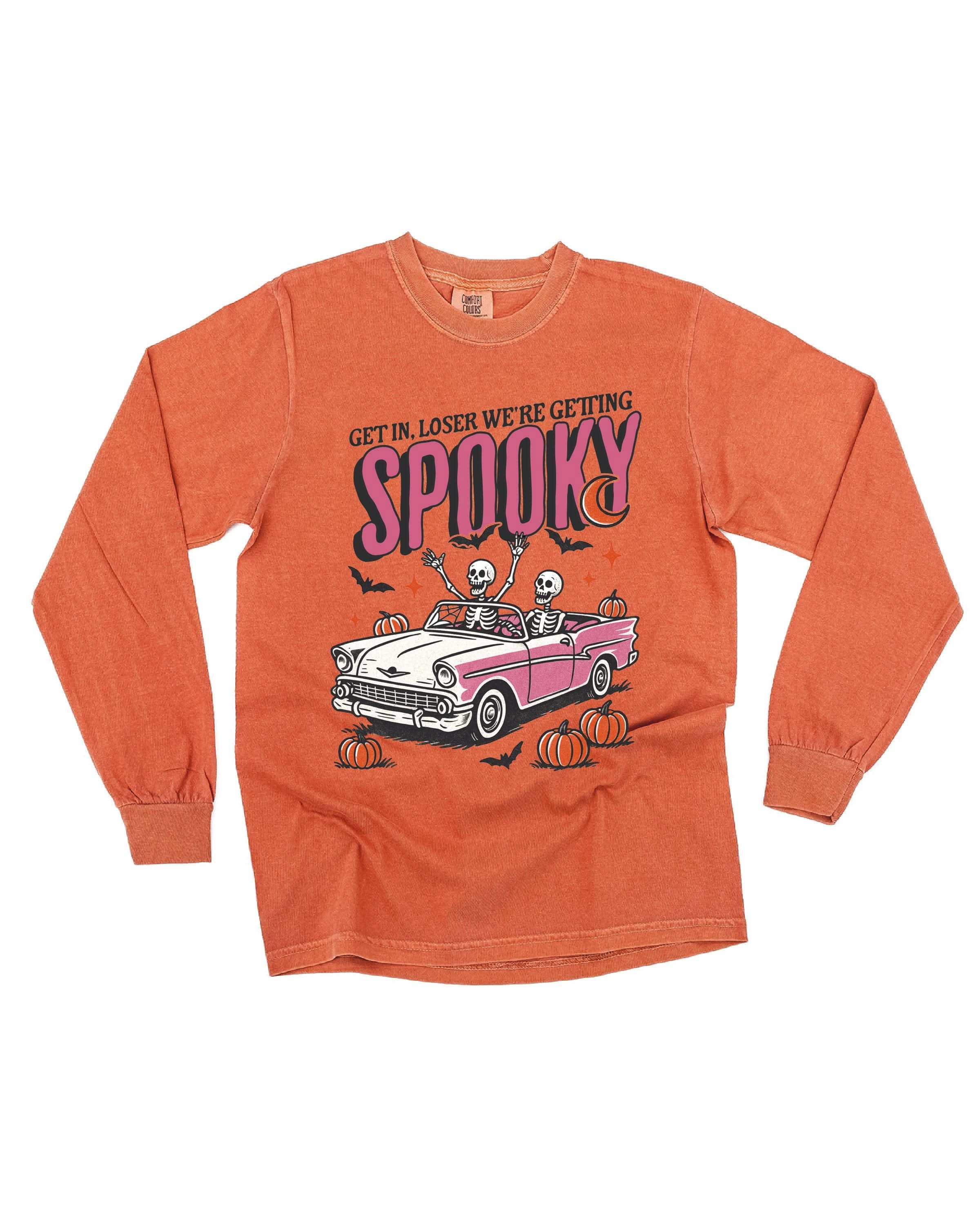 Get in Loser We're Getting Spooky - Long Sleeve Comfort Colors Tee Little Mama Shirt Shop
