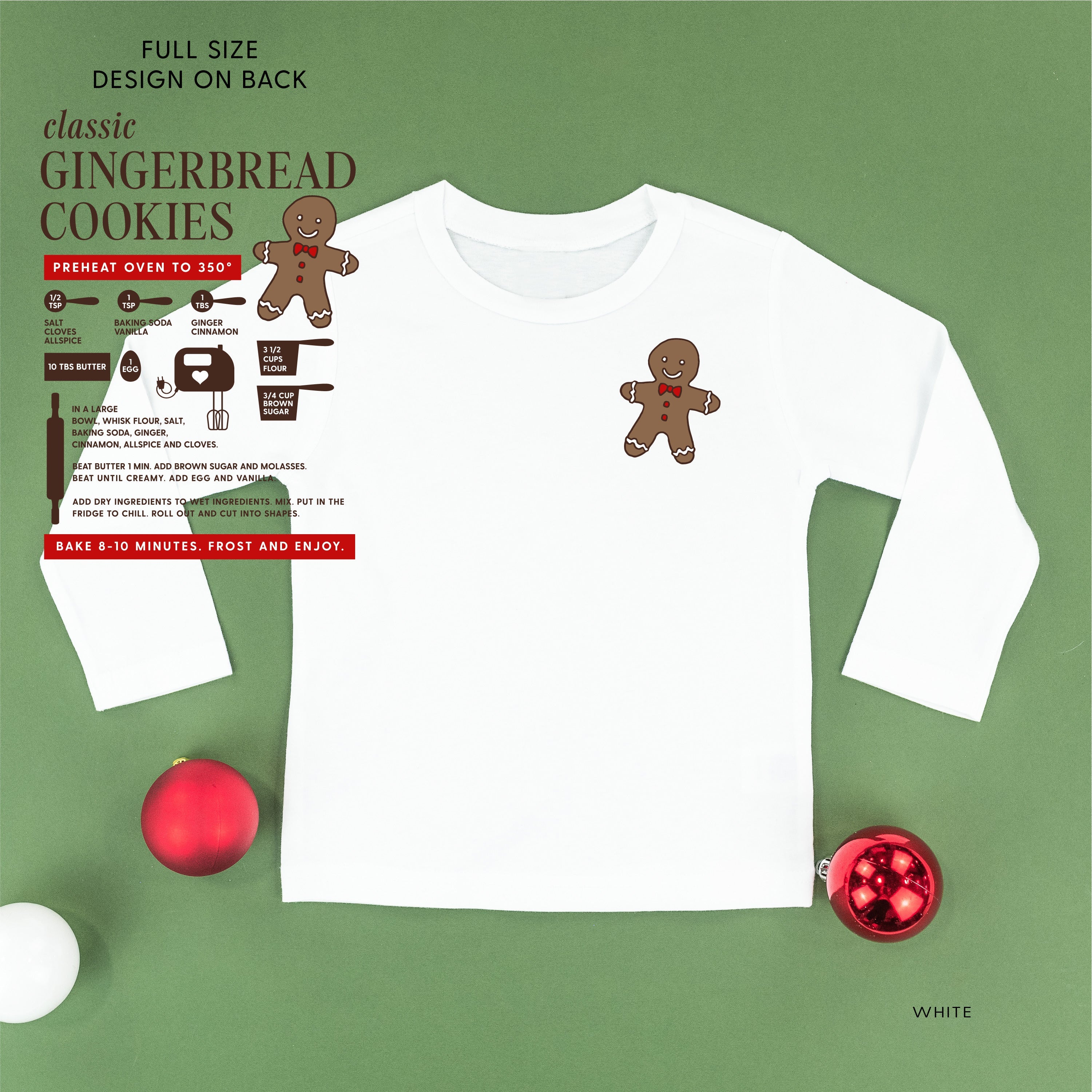 Gingerbread Cookie Recipe (pf&b) - Child LONG SLEEVE Tee Little Mama Shirt Shop
