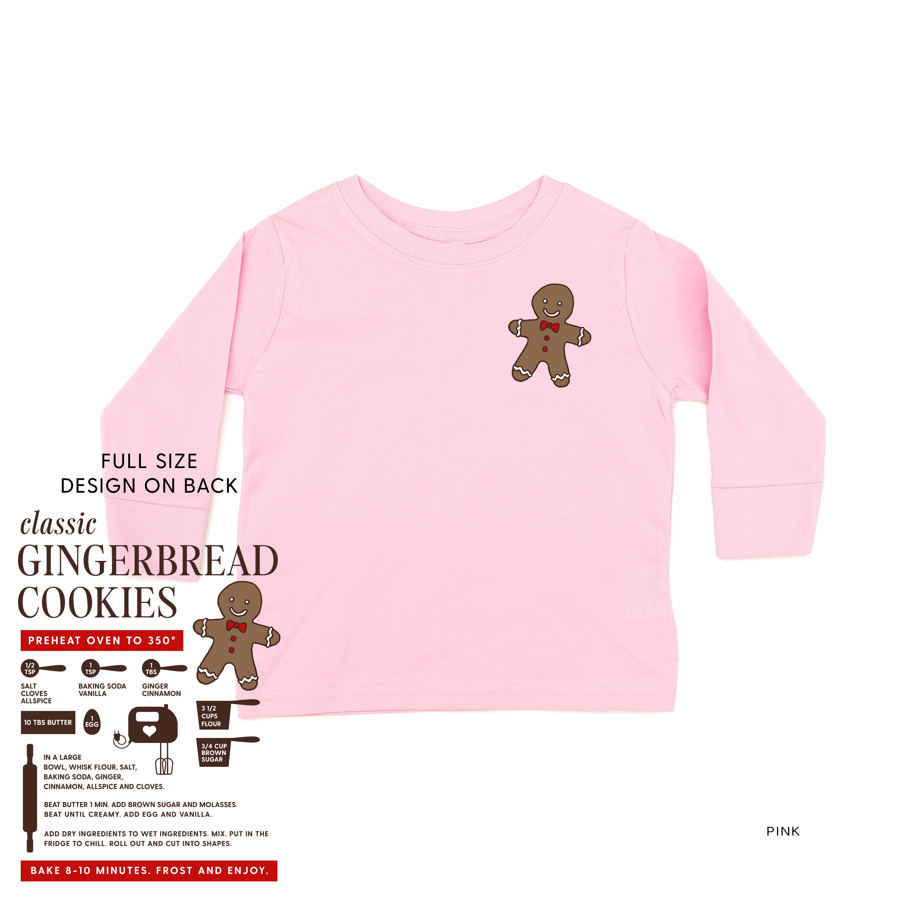 Gingerbread Cookie Recipe (pf&b) - Child LONG SLEEVE Tee Little Mama Shirt Shop