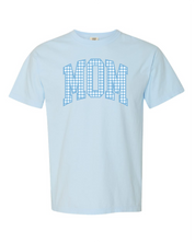 Choose Your Mom Name - Blue Gingham Print - Comfort Colors Tee Little Mama Shirt Shop LLC