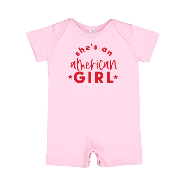 She's an American Girl - Short Sleeve / Shorts - One Piece Baby Romper
