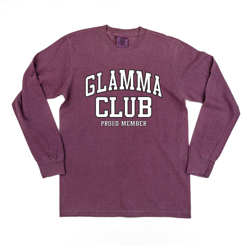 Varsity Style - GLAMMA Club - Proud Member - LONG SLEEVE COMFORT COLORS TEE