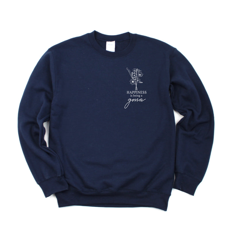 Bouquet Style - Happiness is Being a GMA - BASIC FLEECE CREWNECK