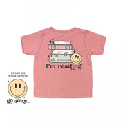 Go Away... Pocket Design on Front w/ I’m Reading. Full Design on Back - Child Tee Little Mama Shirt Shop