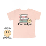 Go Away... Pocket Design on Front w/ I’m Reading. Full Design on Back - Child Tee Little Mama Shirt Shop