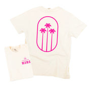 Good Vibes Mama & 3 Palm Trees (pf & b) - Comfort Colors Tee Little Mama Shirt Shop