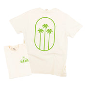 Good Vibes Mama & 3 Palm Trees (pf & b) - Comfort Colors Tee Little Mama Shirt Shop