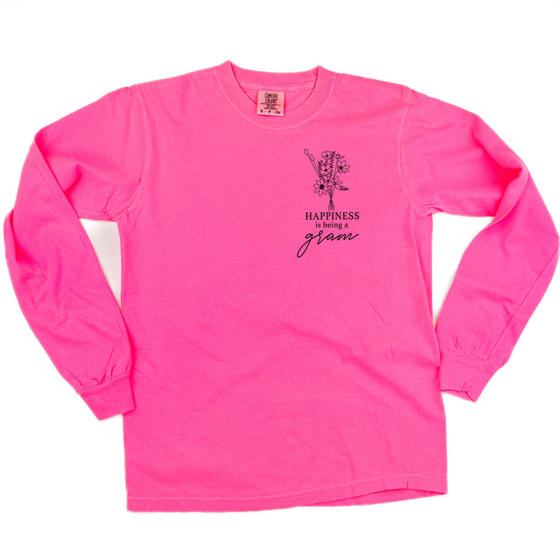 Bouquet Style - Happiness is Being a GRAM - LONG SLEEVE COMFORT COLORS TEE