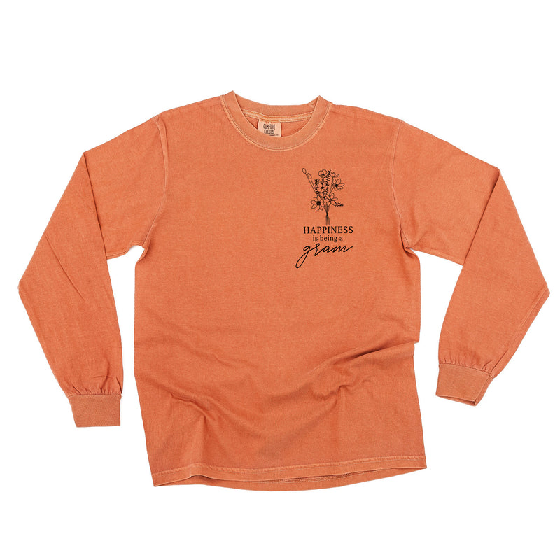 Bouquet Style - Happiness is Being a GRAM - LONG SLEEVE COMFORT COLORS TEE