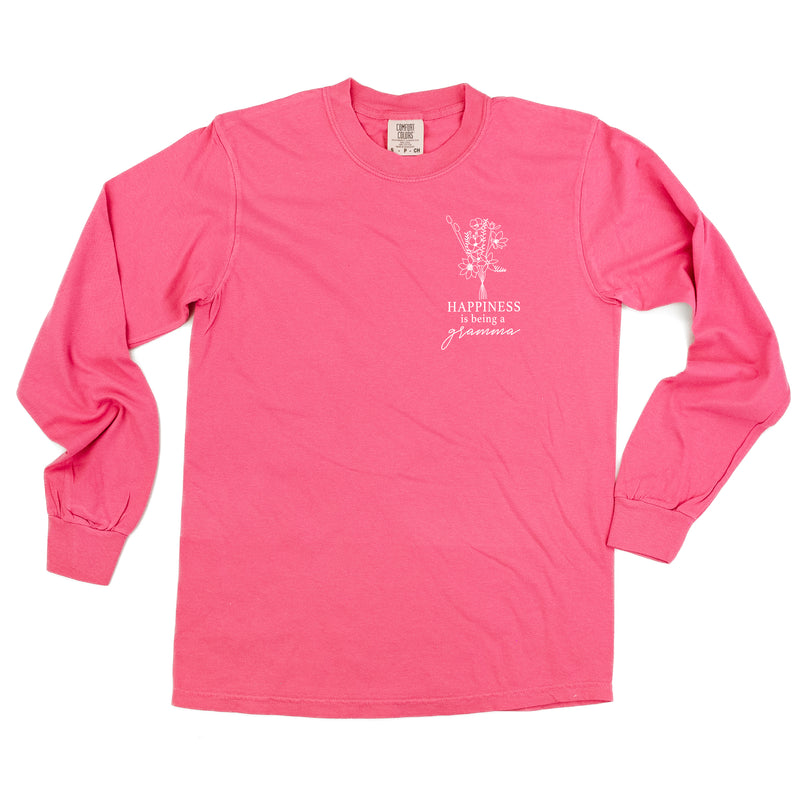 Bouquet Style - Happiness is Being a GRAMMA - LONG SLEEVE COMFORT COLORS TEE